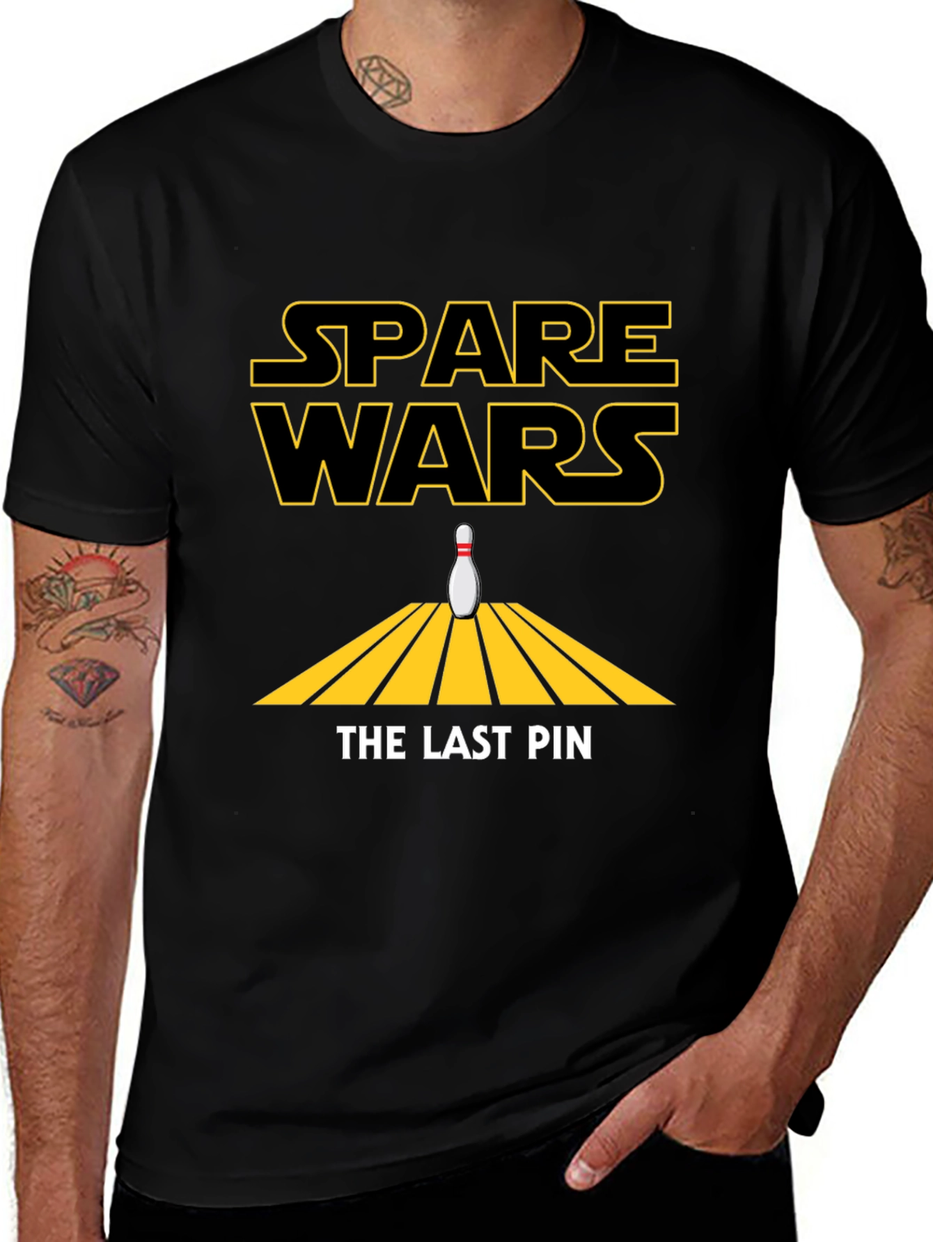 Spare Wars: The Last Pin T-Shirt - Bowling Star Wars Parody Tee