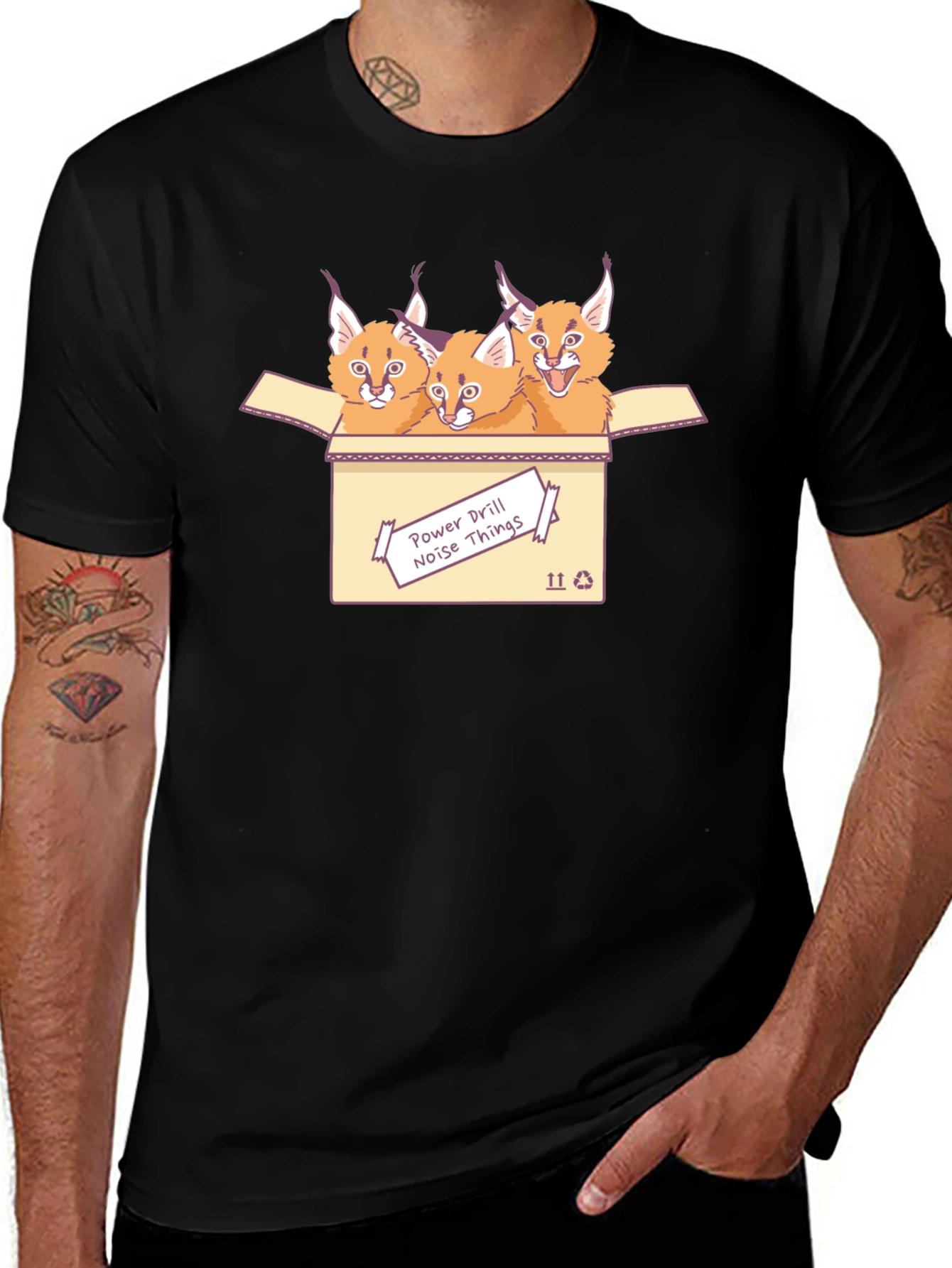 Variant 20 of Caracal Cat T-Shirt - Power Drill Noise Things