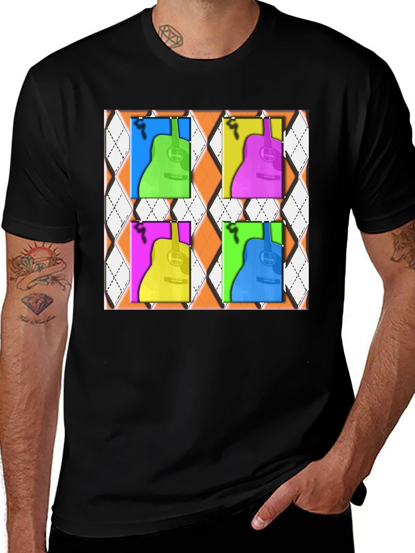 Variant 12 of Pop Art Guitar T-Shirt - Modern Musical Design