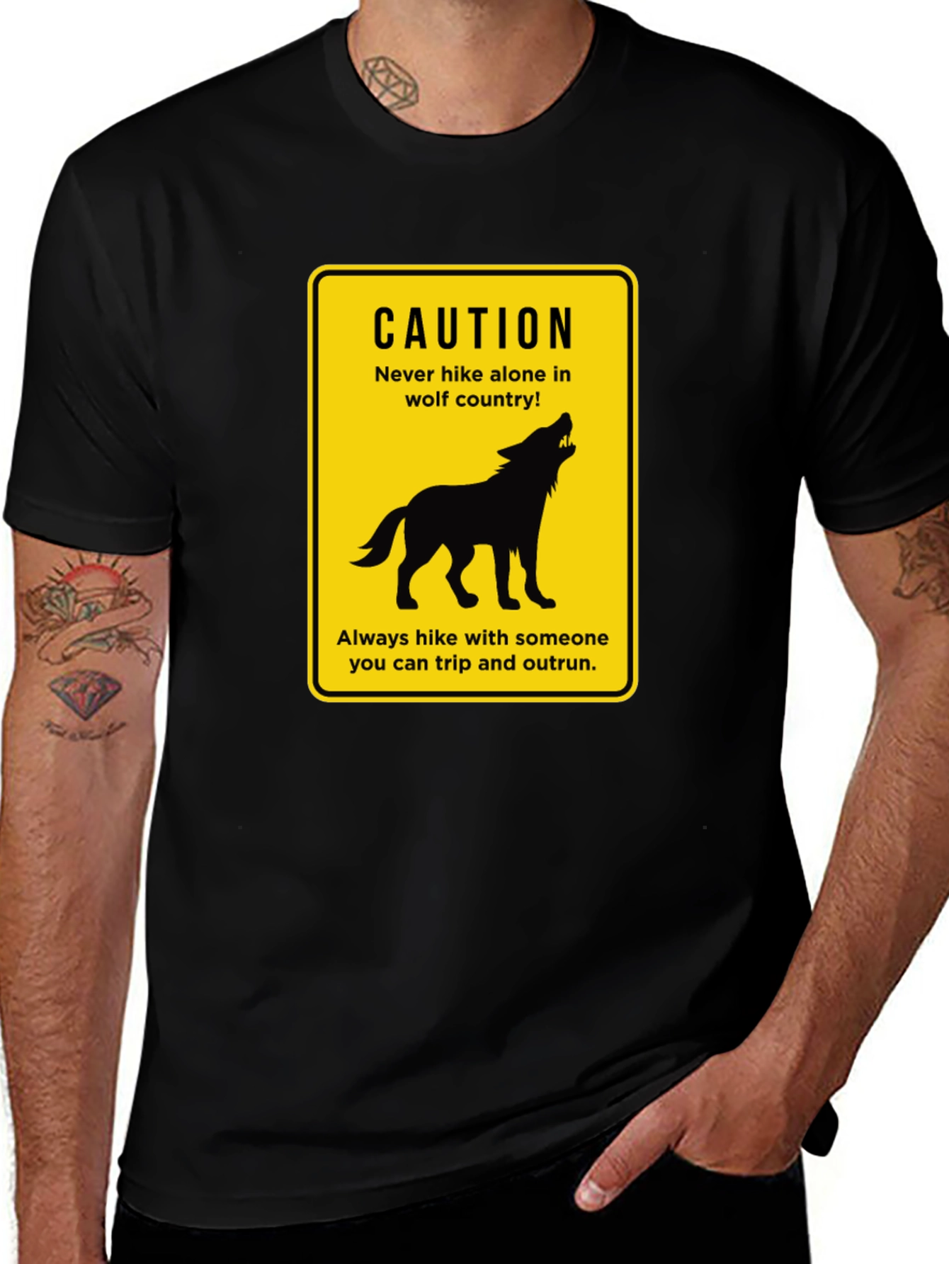 Variant 19 of Caution Wolf Country Graphic T-Shirt