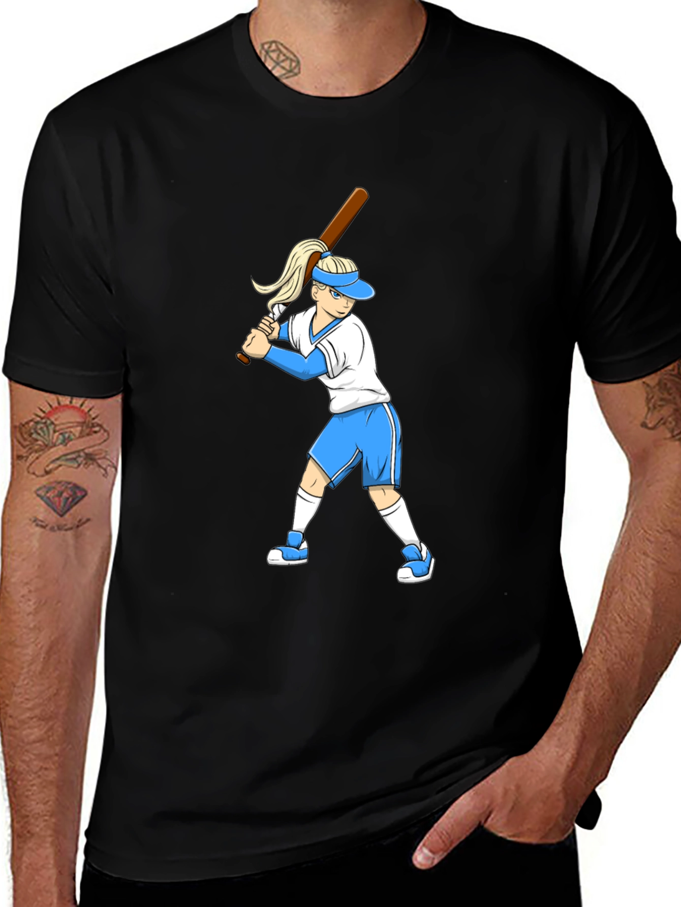 Softball Player Graphic T-Shirt