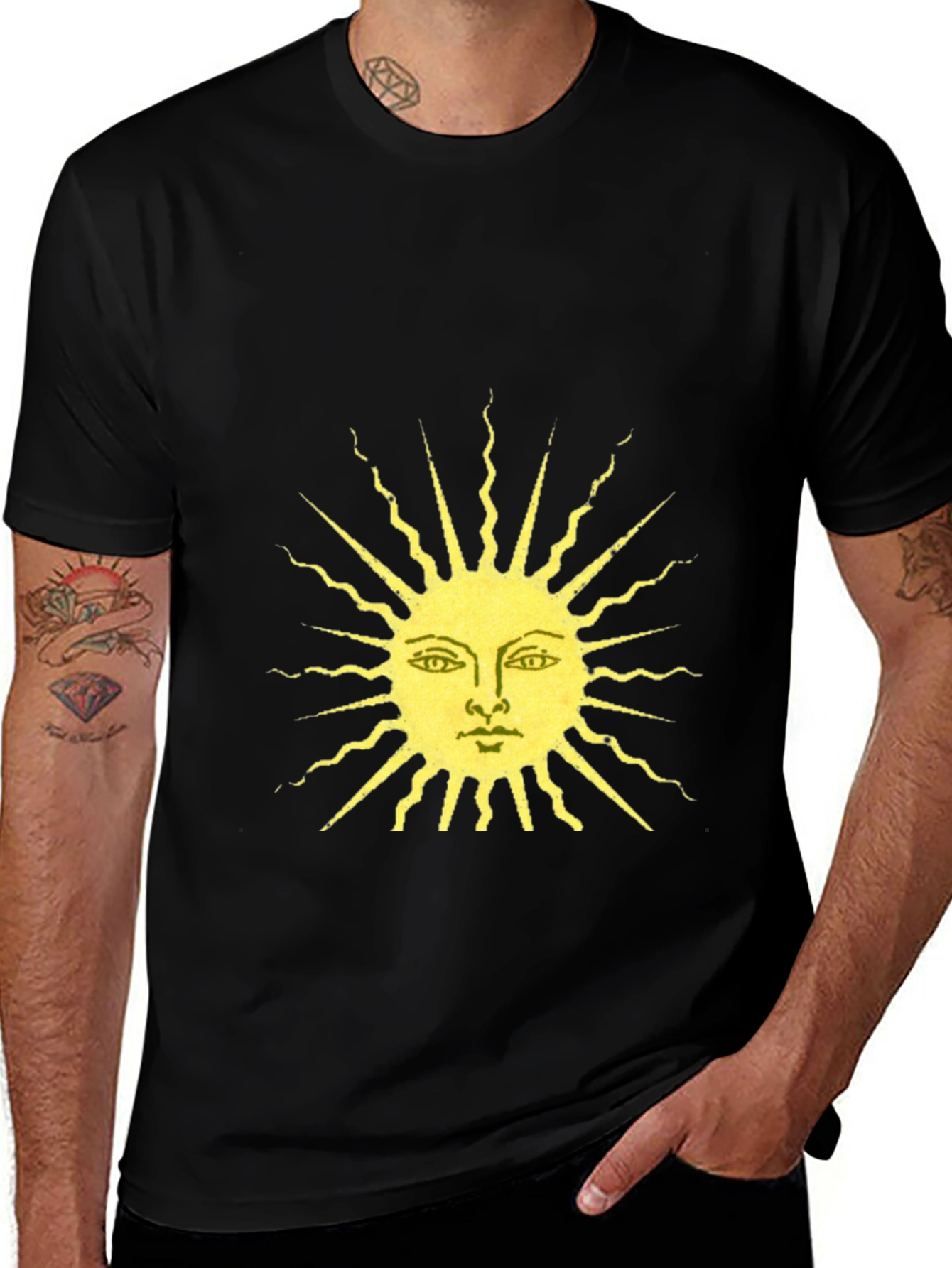 Variant 12 of Black Sun Graphic Tee - Stylish Men's Casual Wear