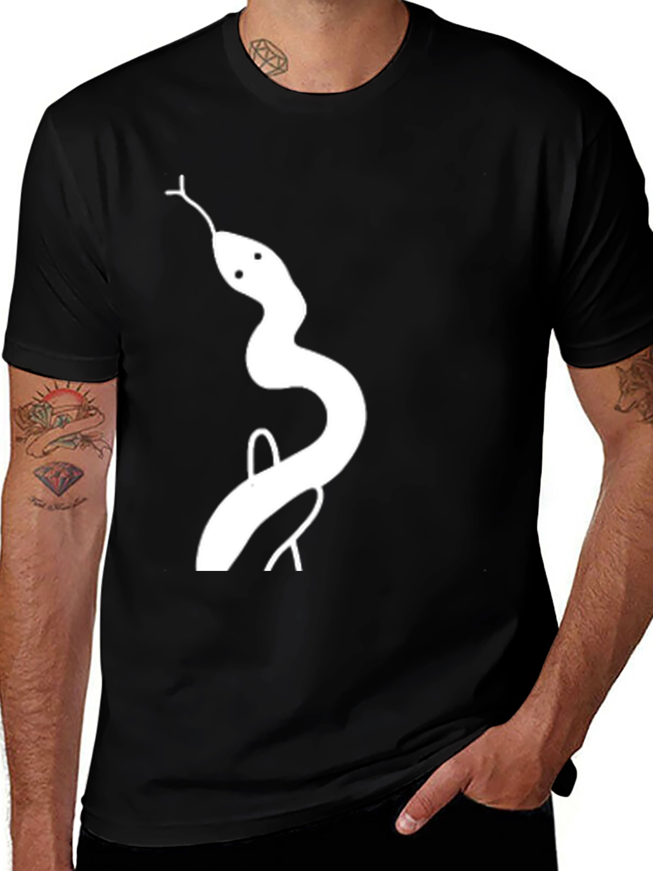 Variant 25 of Snake Graphic Tee - Men's Black T-Shirt