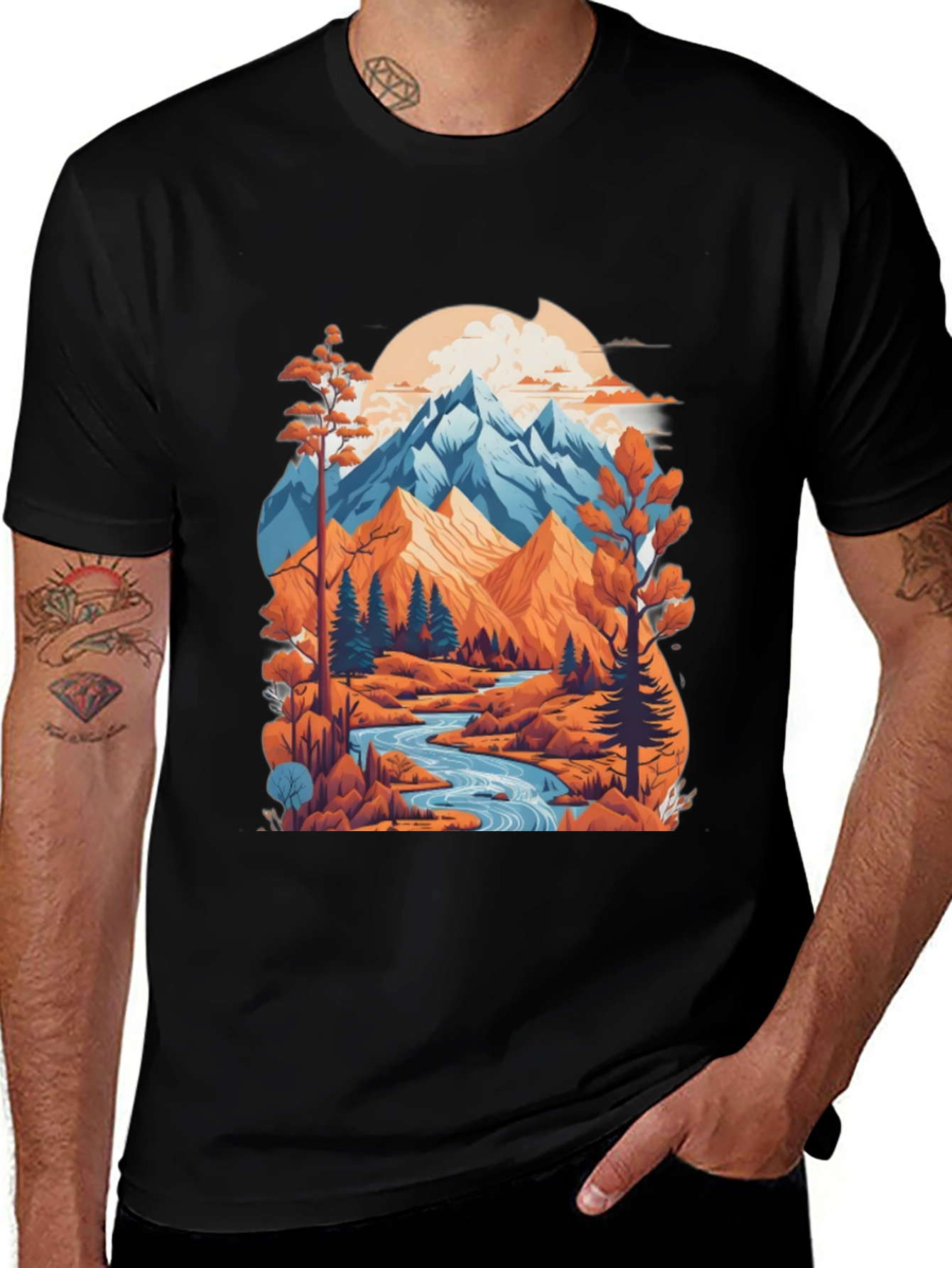 Variant 19 of Mountain River Graphic Tee