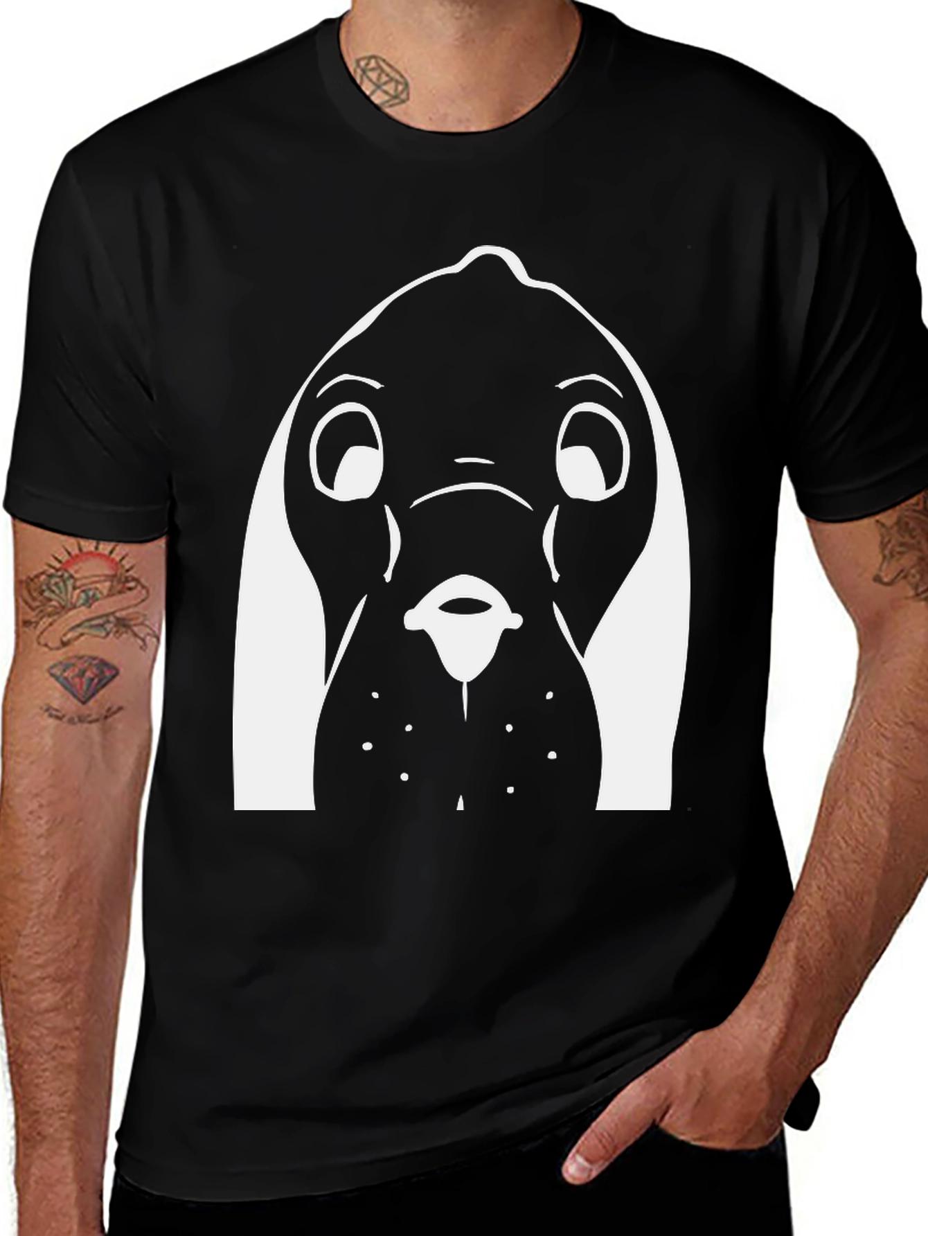 Variant 7 of Unique Black Dog Tee - Expressive Graphic Design