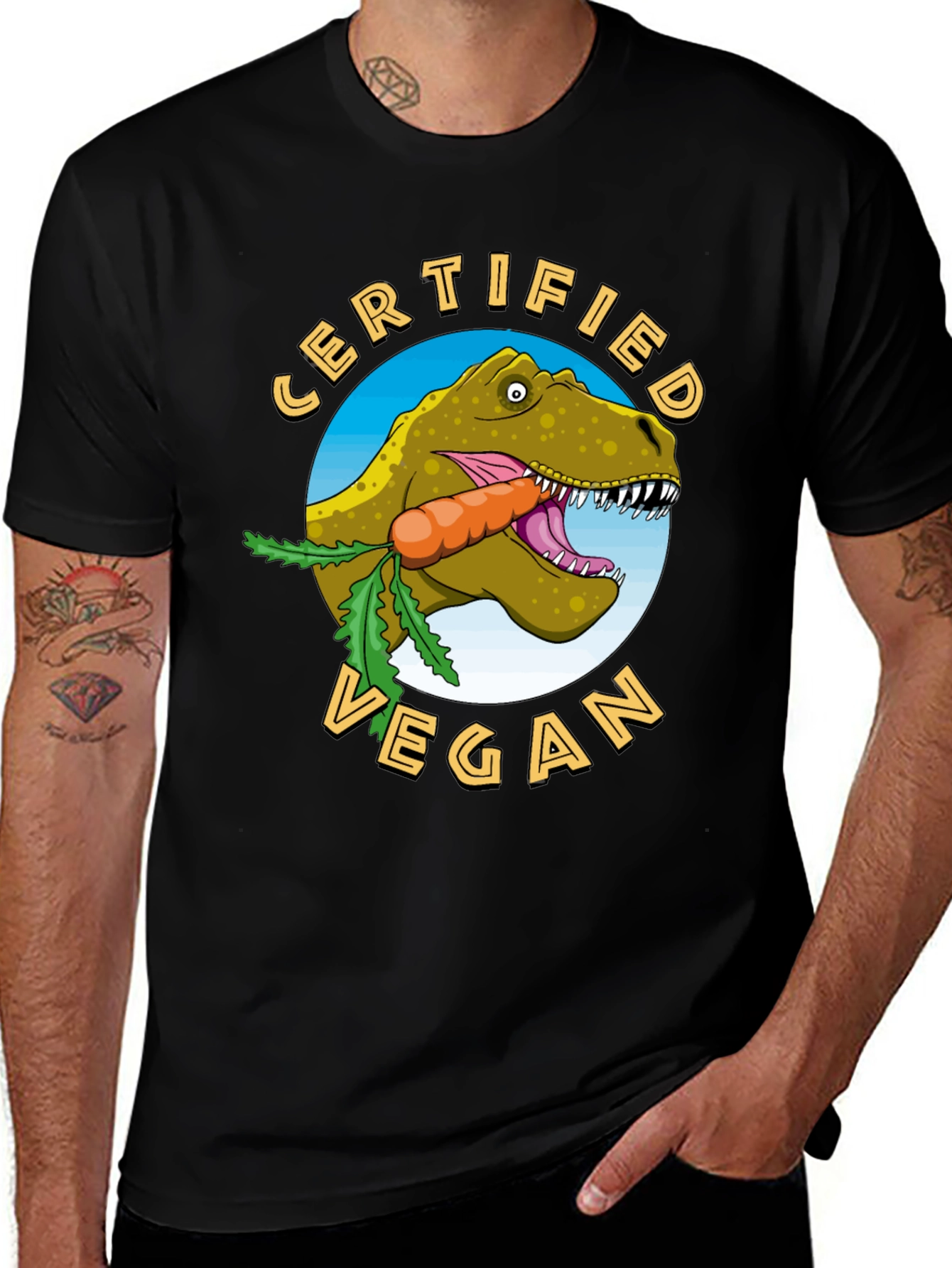 Variant 23 of Certified Vegan Dinosaur T-Shirt