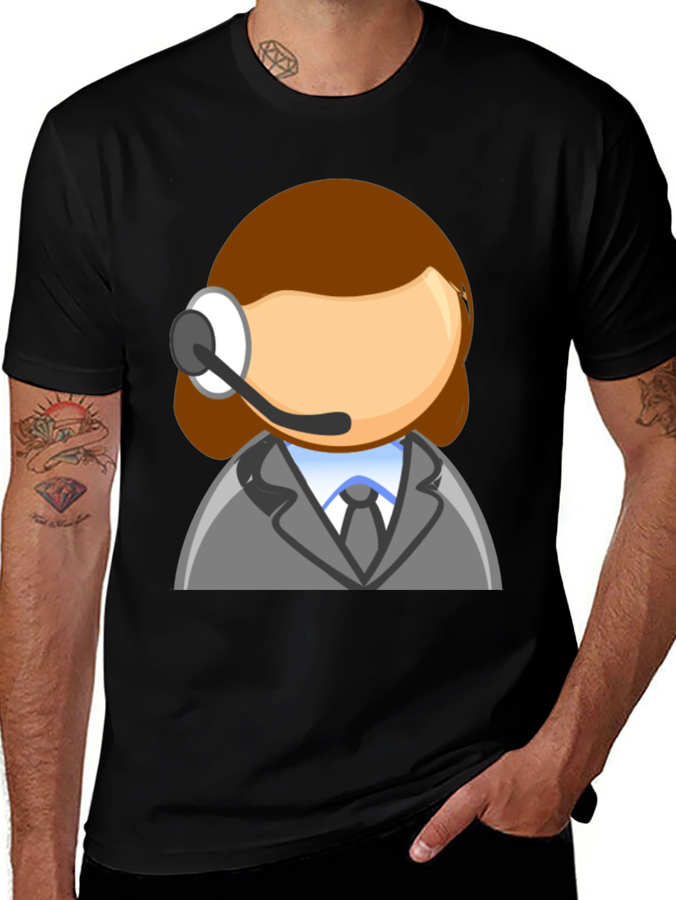 Variant 13 of Call Center Agent Cartoon T-Shirt