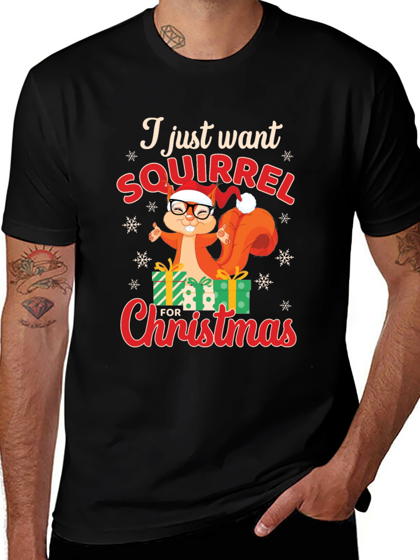 Variant 23 of I Just Want Squirrel For Christmas Graphic Tee