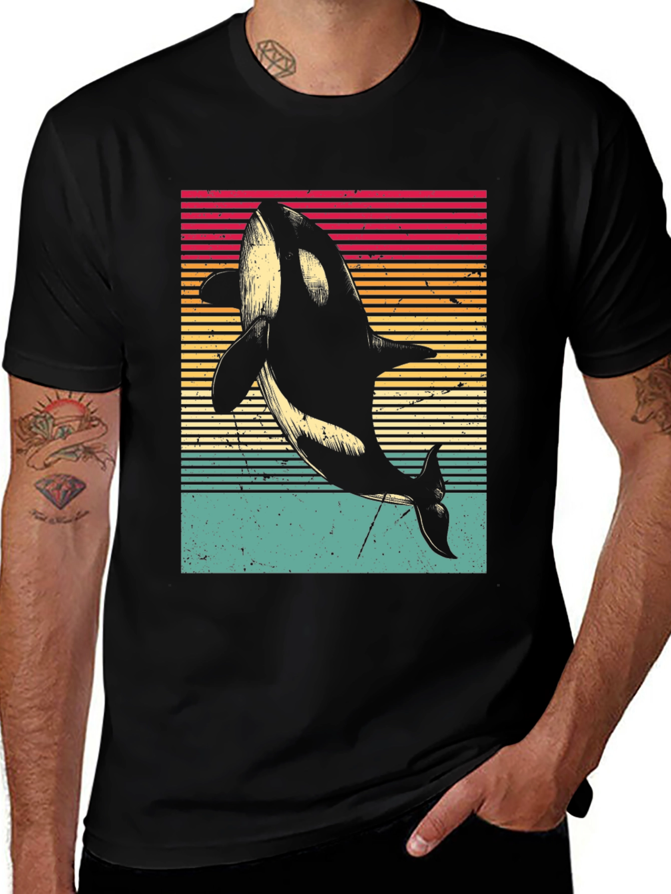 Variant 9 of Retro Orca Whale T-Shirt