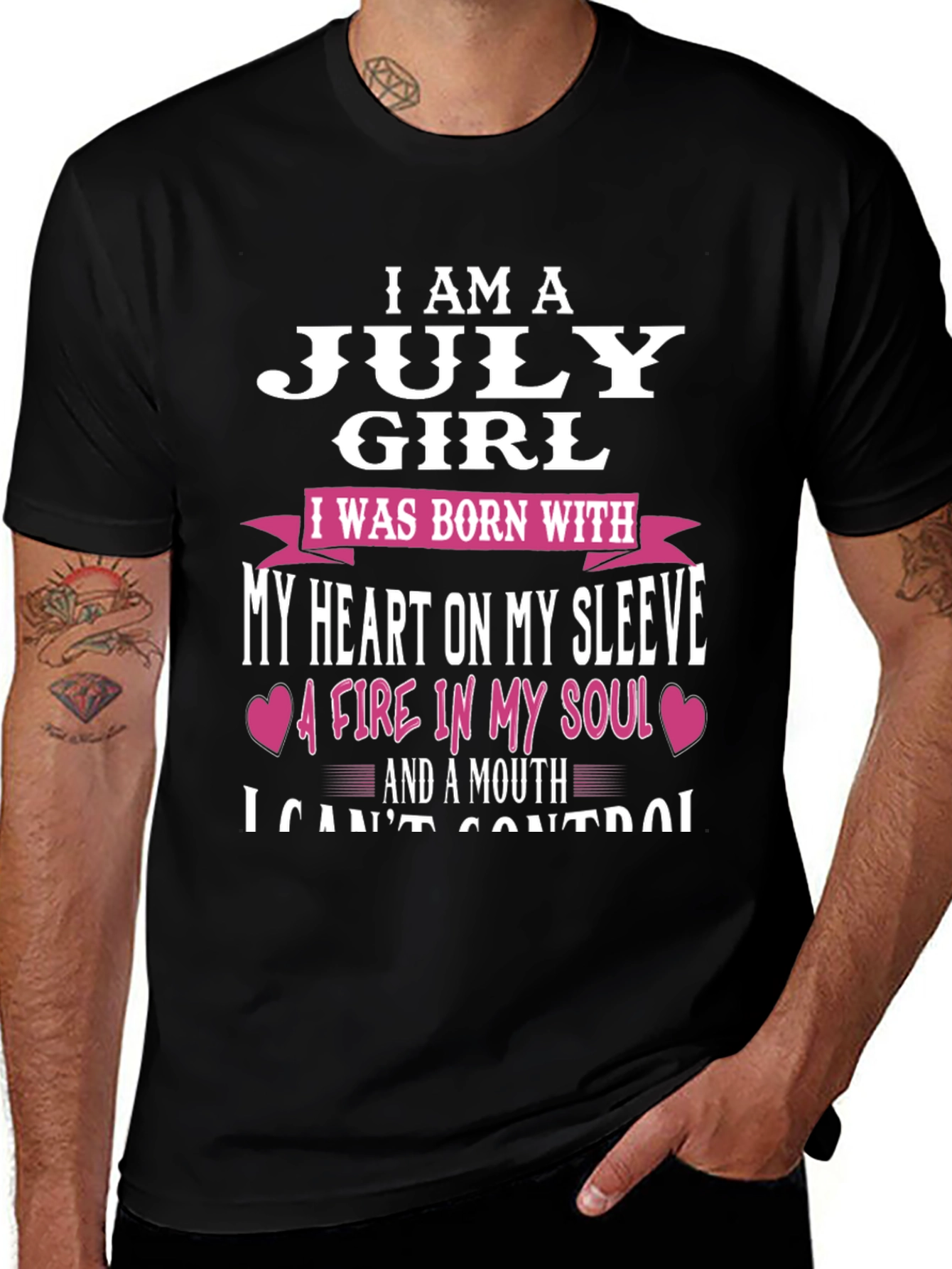 July Girl T-Shirt: Heart on Sleeve, Fire in Soul