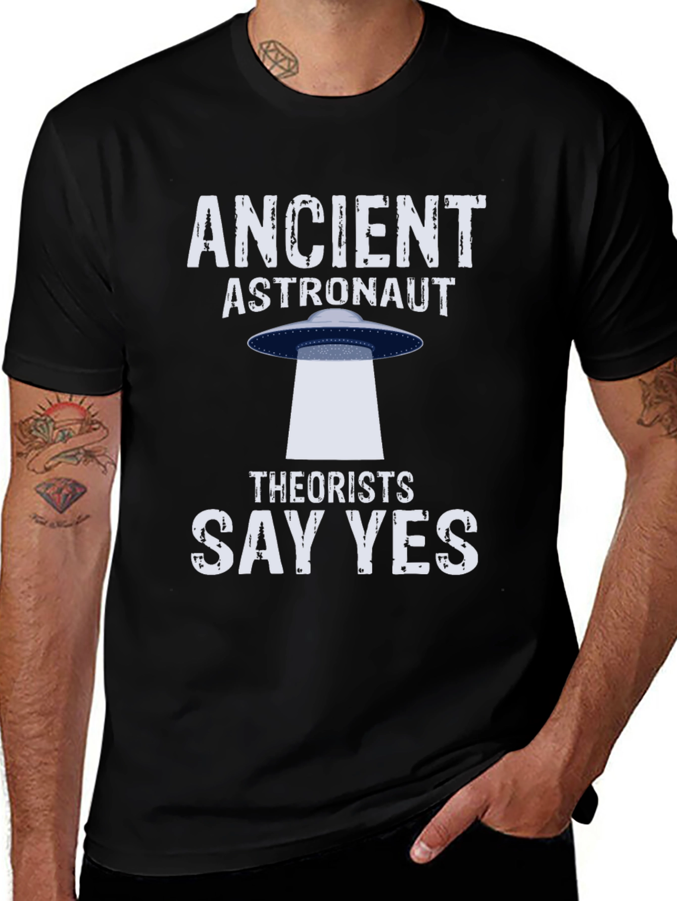 Variant 20 of Ancient Astronaut Theorists Say Yes Black T-Shirt