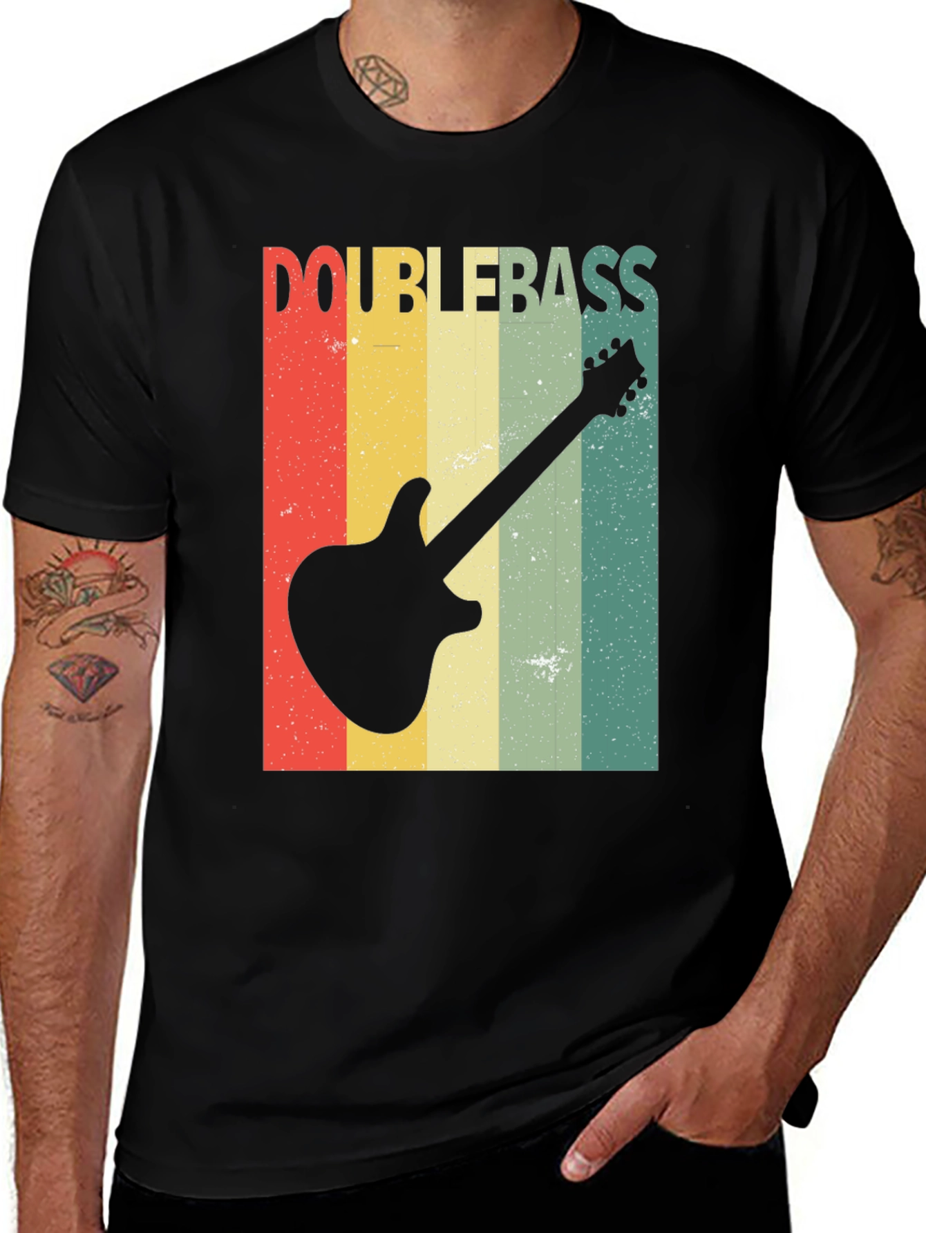 Variant 24 of Retro Double Bass Guitar T-Shirt