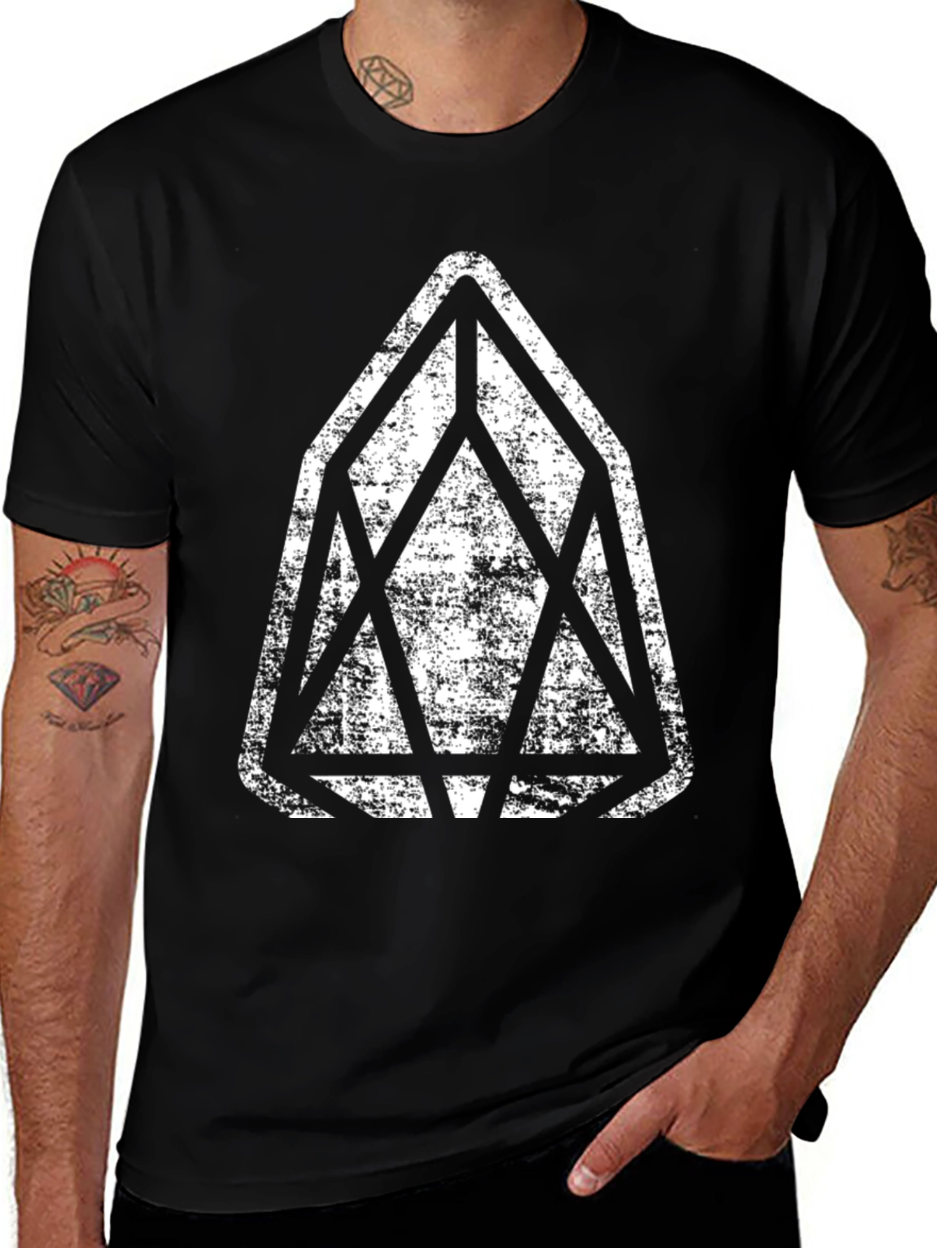 Variant 25 of Distressed D20 Graphic Tee - Black