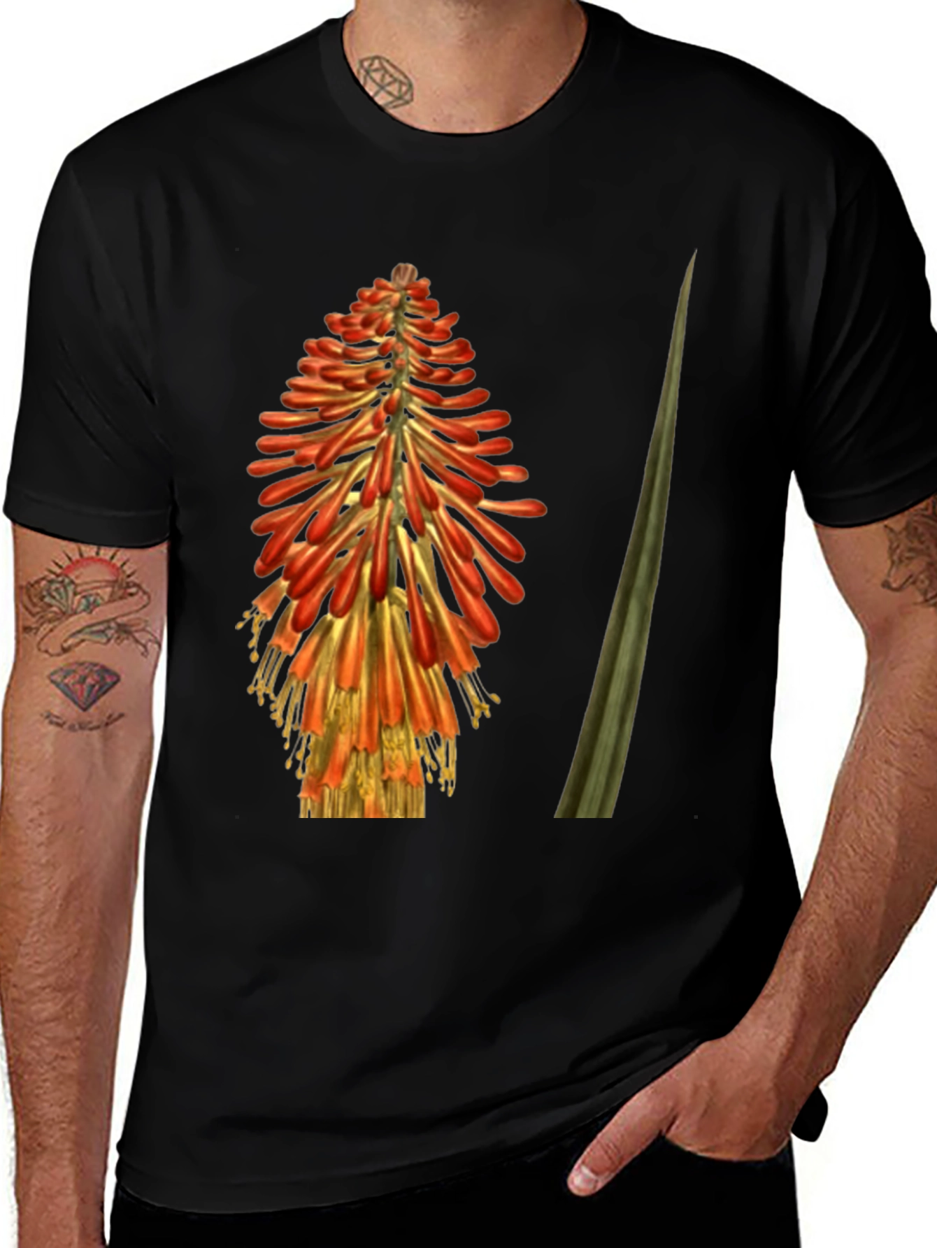 Red Hot Poker Flower Graphic T-Shirt