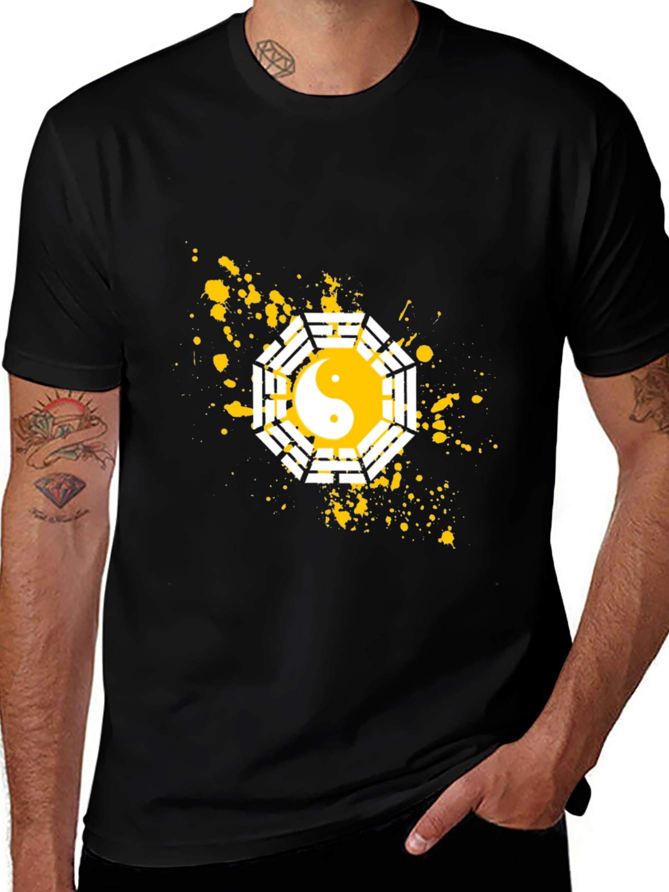 Variant 24 of Yin Yang Bagua Graphic T-Shirt - Casual Cotton Tee