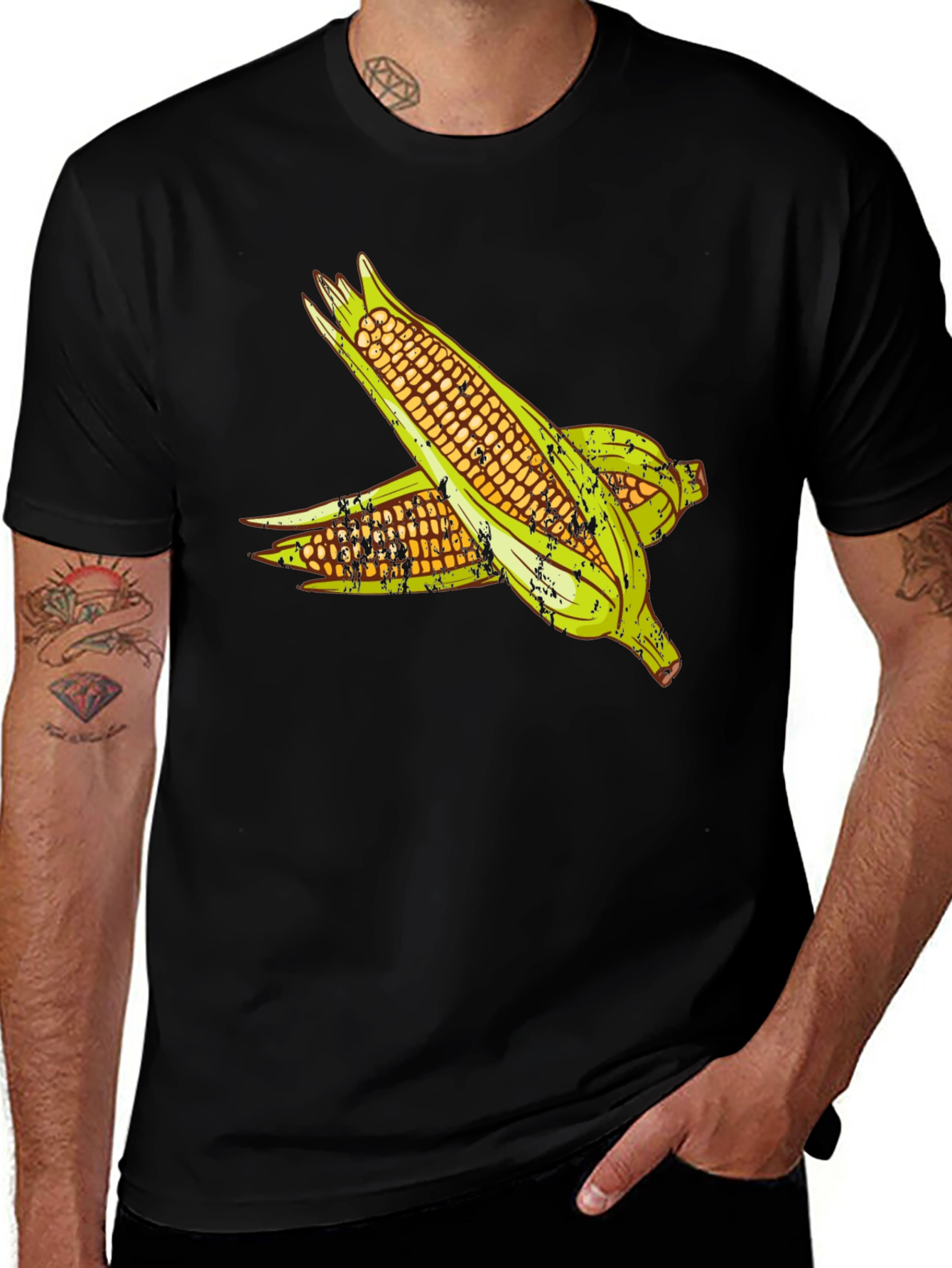 Corn on the Cob Graphic T-Shirt - Black