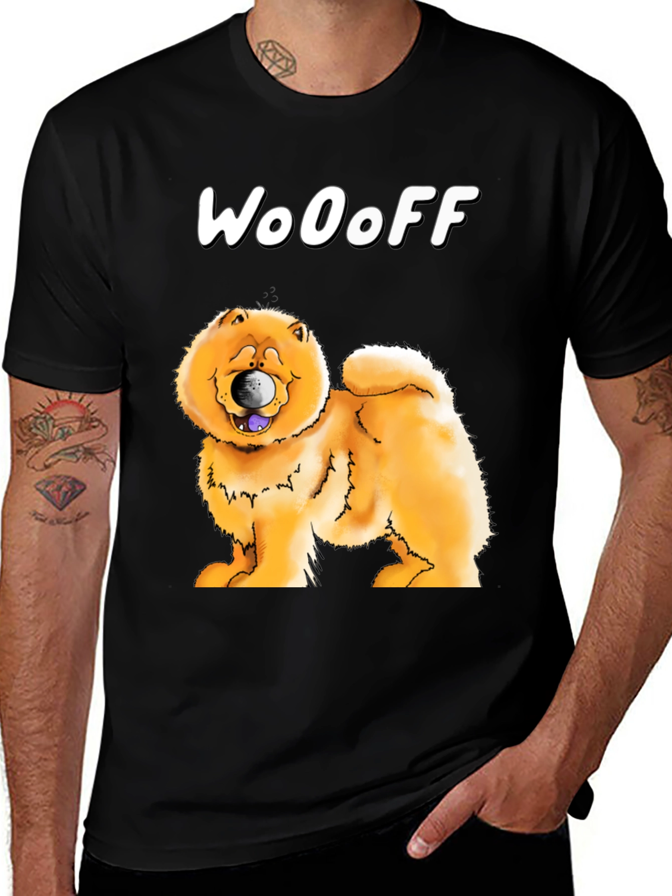 Variant 26 of WoOoff Dog T-Shirt - Chow Chow Cartoon