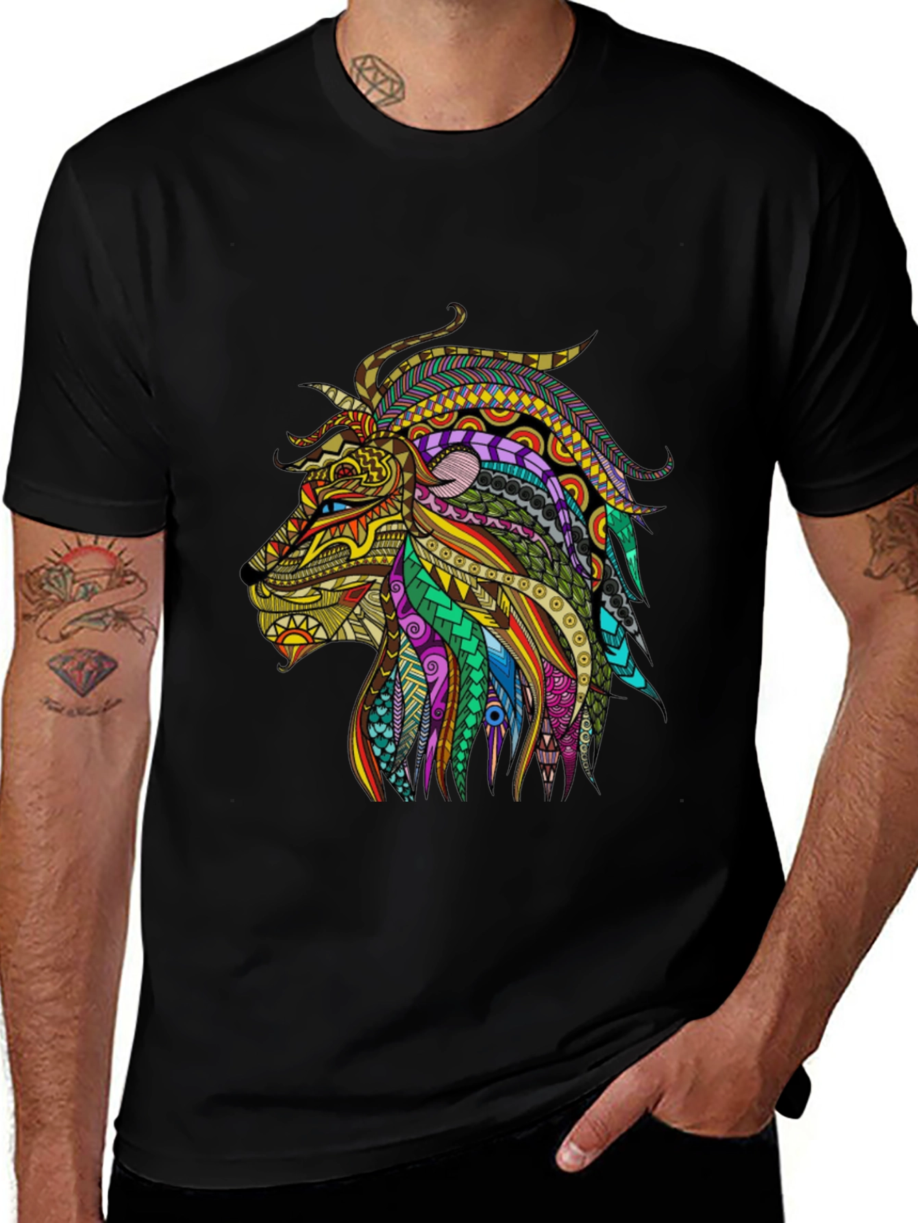 Black Lion Graphic Black T-Shirt main image