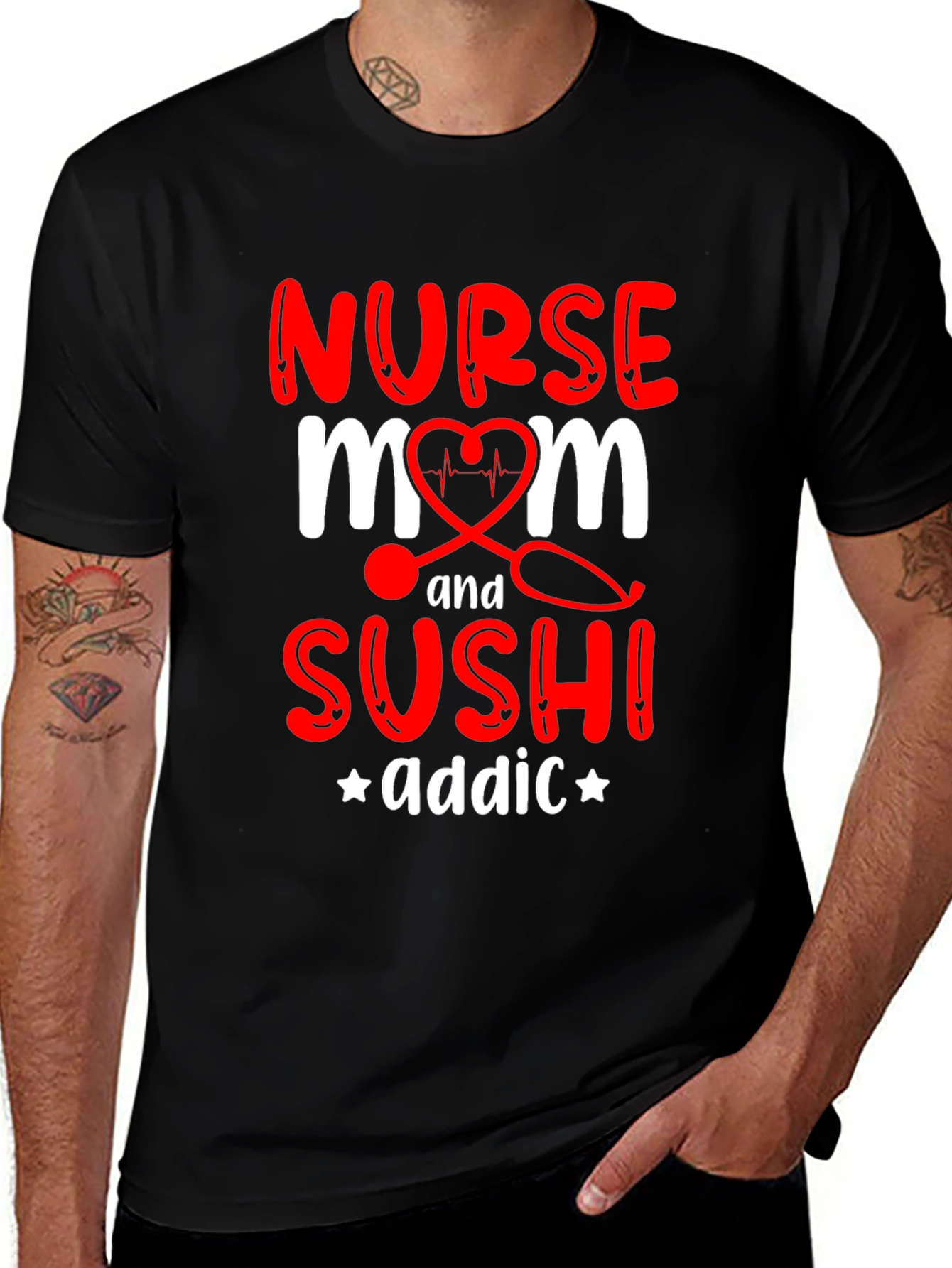 Variant 6 of Nurse Mom Sushi Addict Graphic T-Shirt
