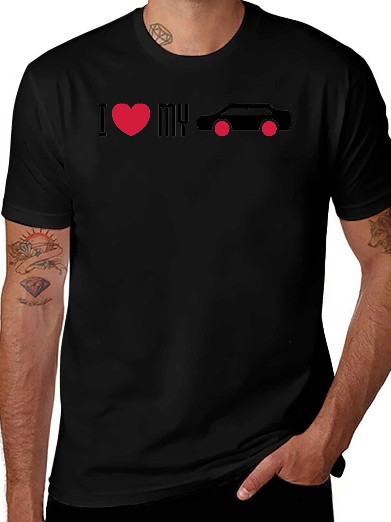 Variant 5 of I Love My Car Black Graphic Tee