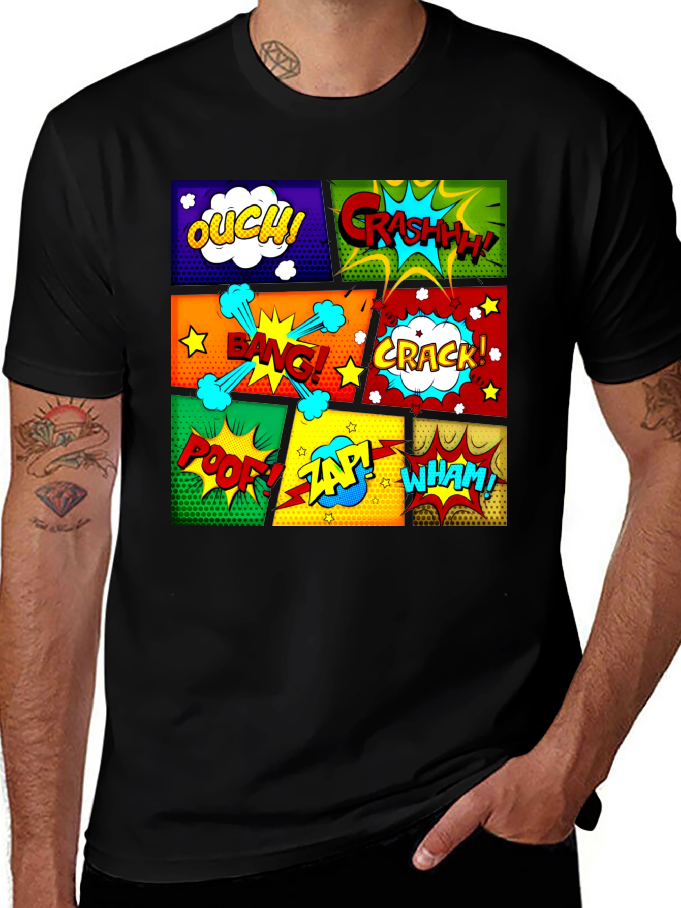 Variant 20 of Comic Book Pop Art T-Shirt - Ouch Bang Pow