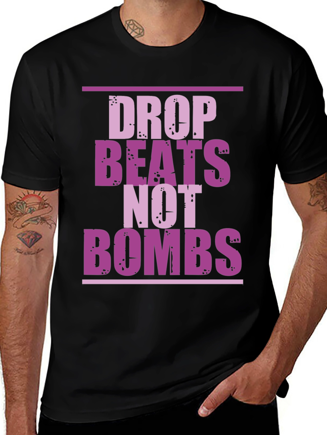 Variant 10 of Drop Beats Not Bombs Graphic T-Shirt