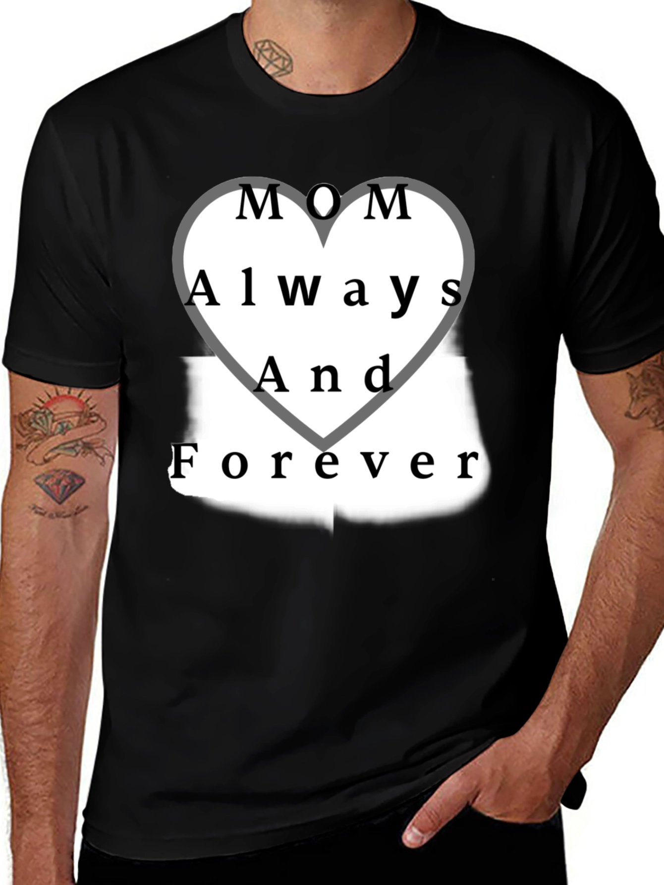 Mom Always and Forever T-Shirt - Black