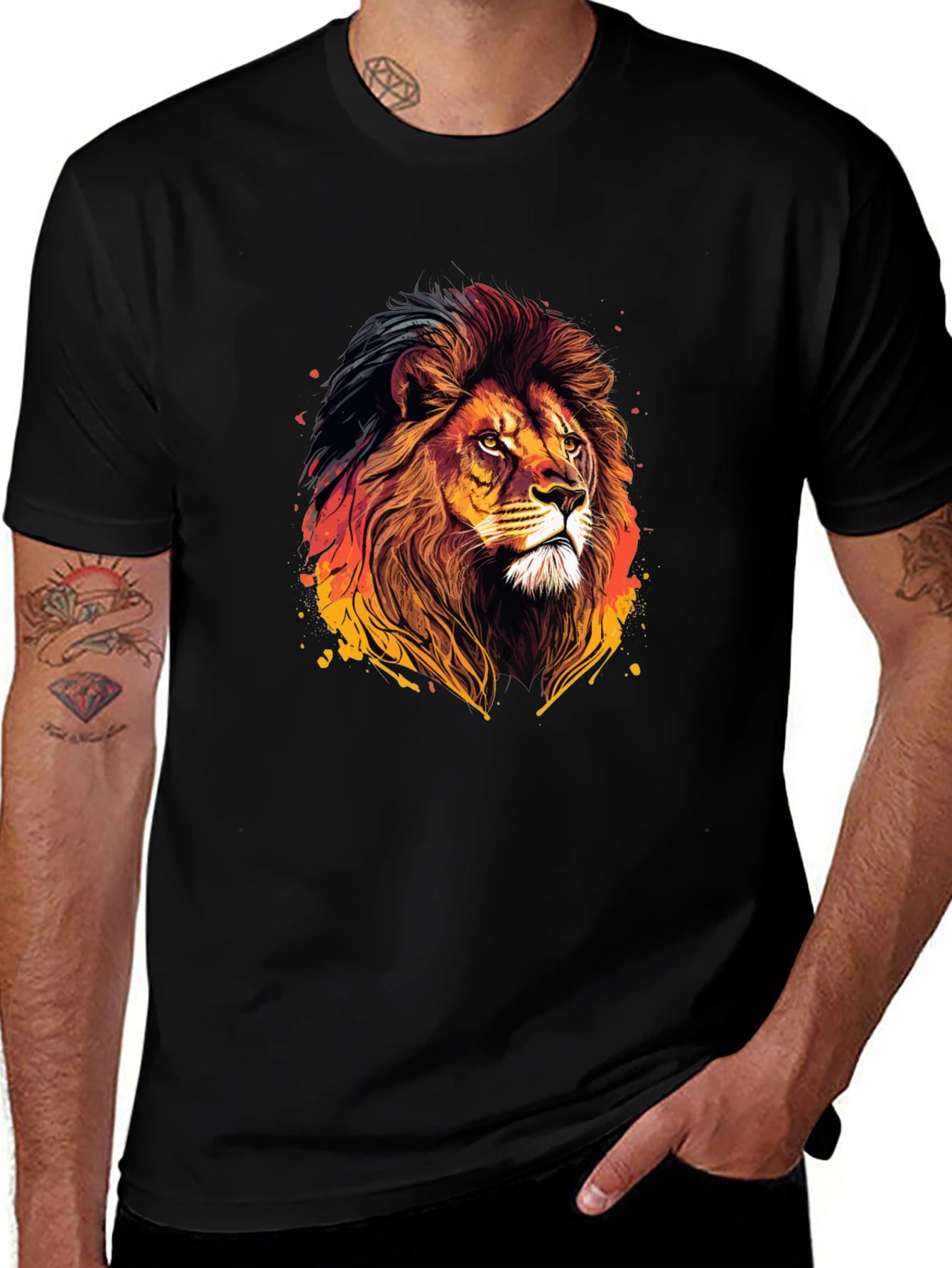 Variant 2 of Lion Graphic Tee - Bold Animal Print
