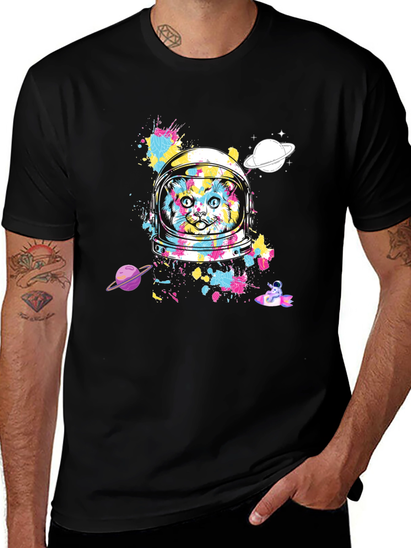 Variant 23 of Space Cat T-Shirt - Galaxy Kitten Tee