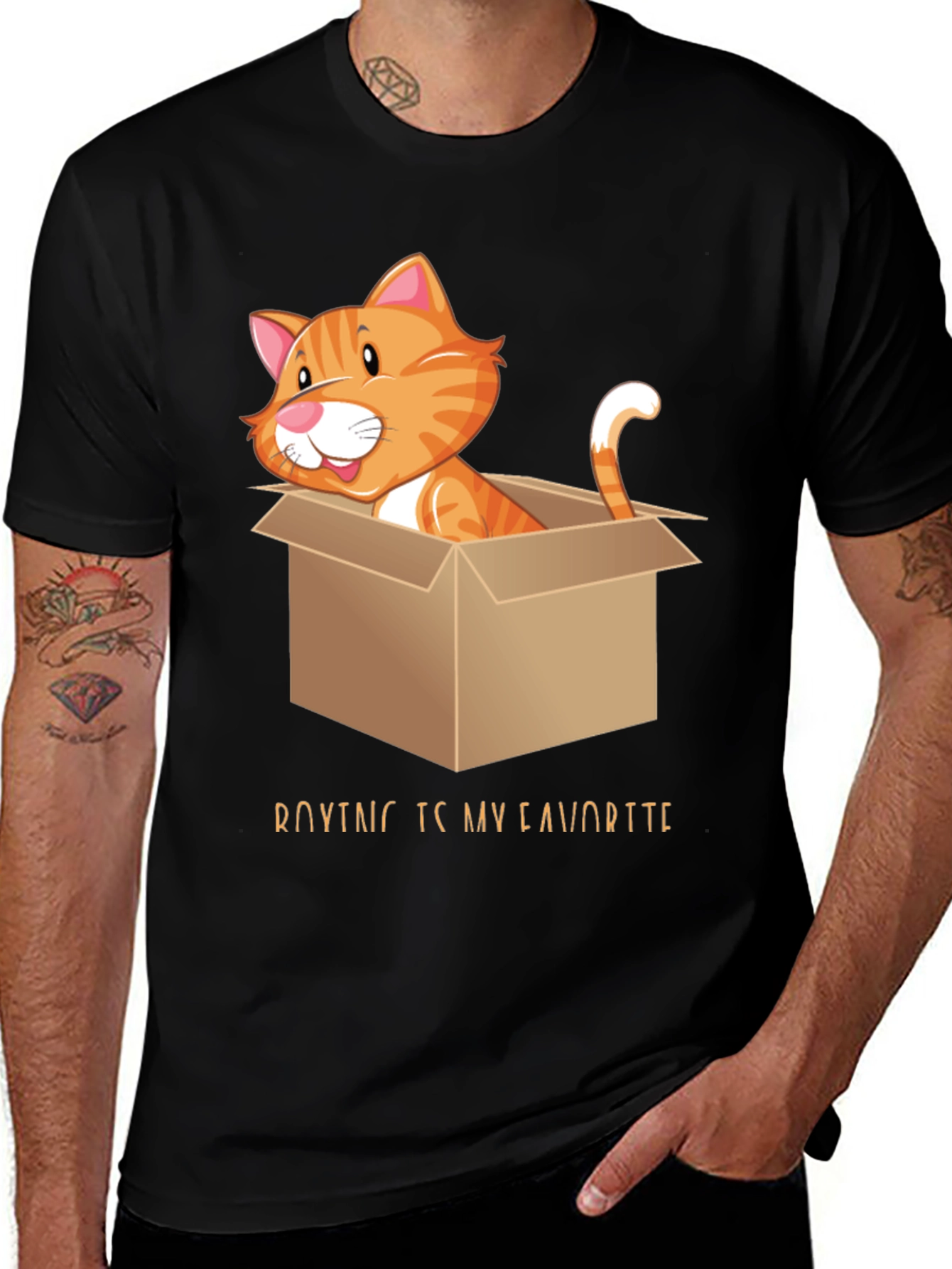 Variant 5 of Cat in a Box T-Shirt - "Boxing is My Favorite" Graphic Tee