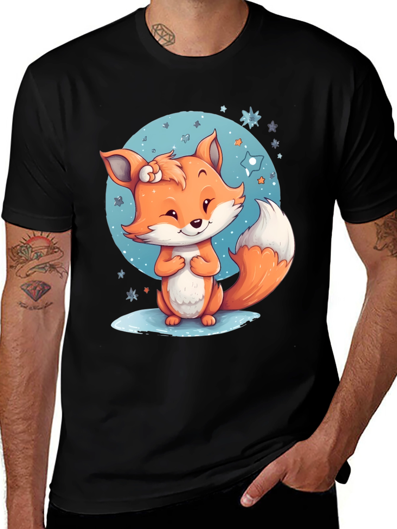 Variant 15 of Cute Fox Graphic T-Shirt - Whimsical Design