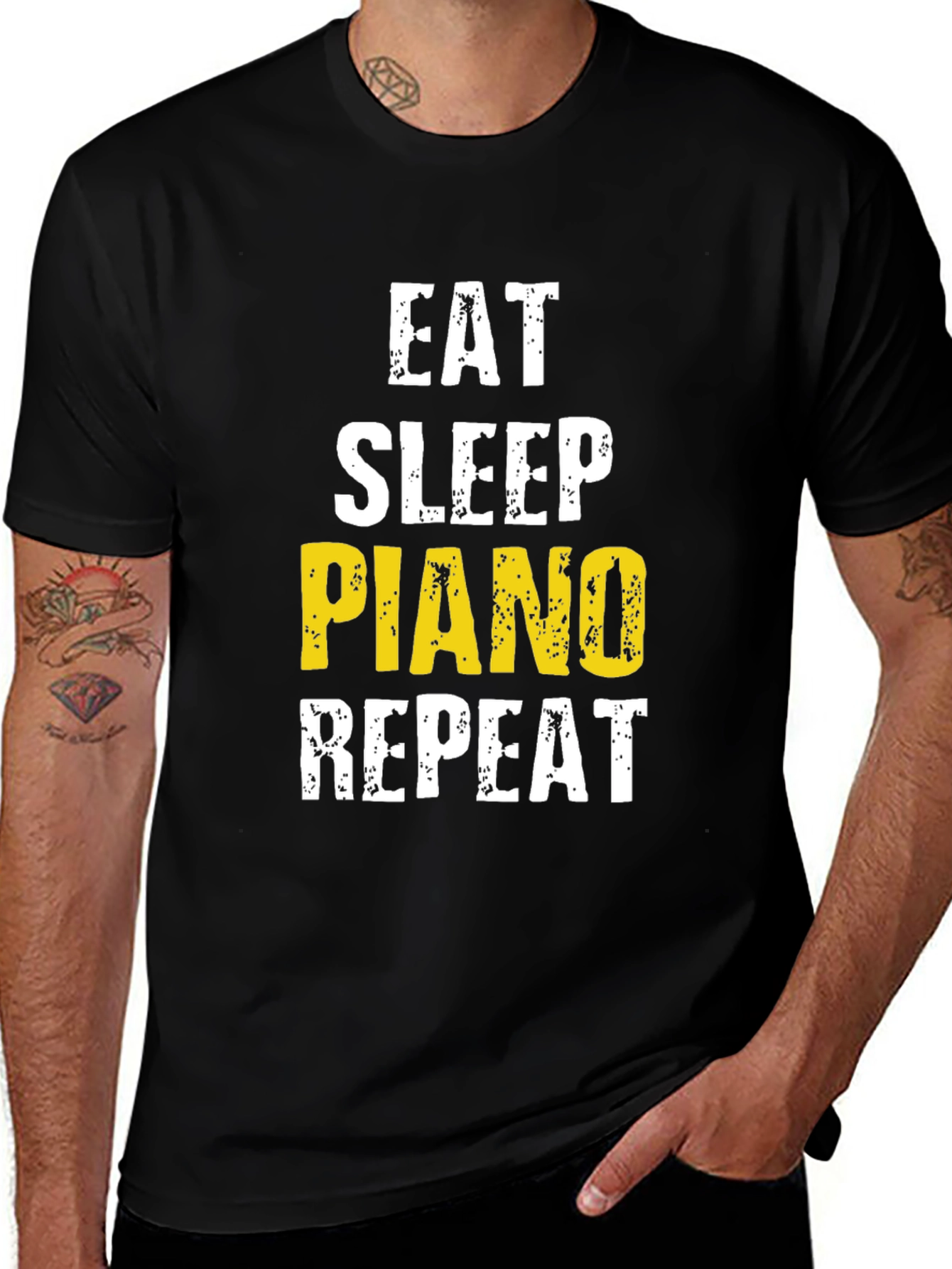 Variant 18 of Eat Sleep Piano Repeat Graphic Tee