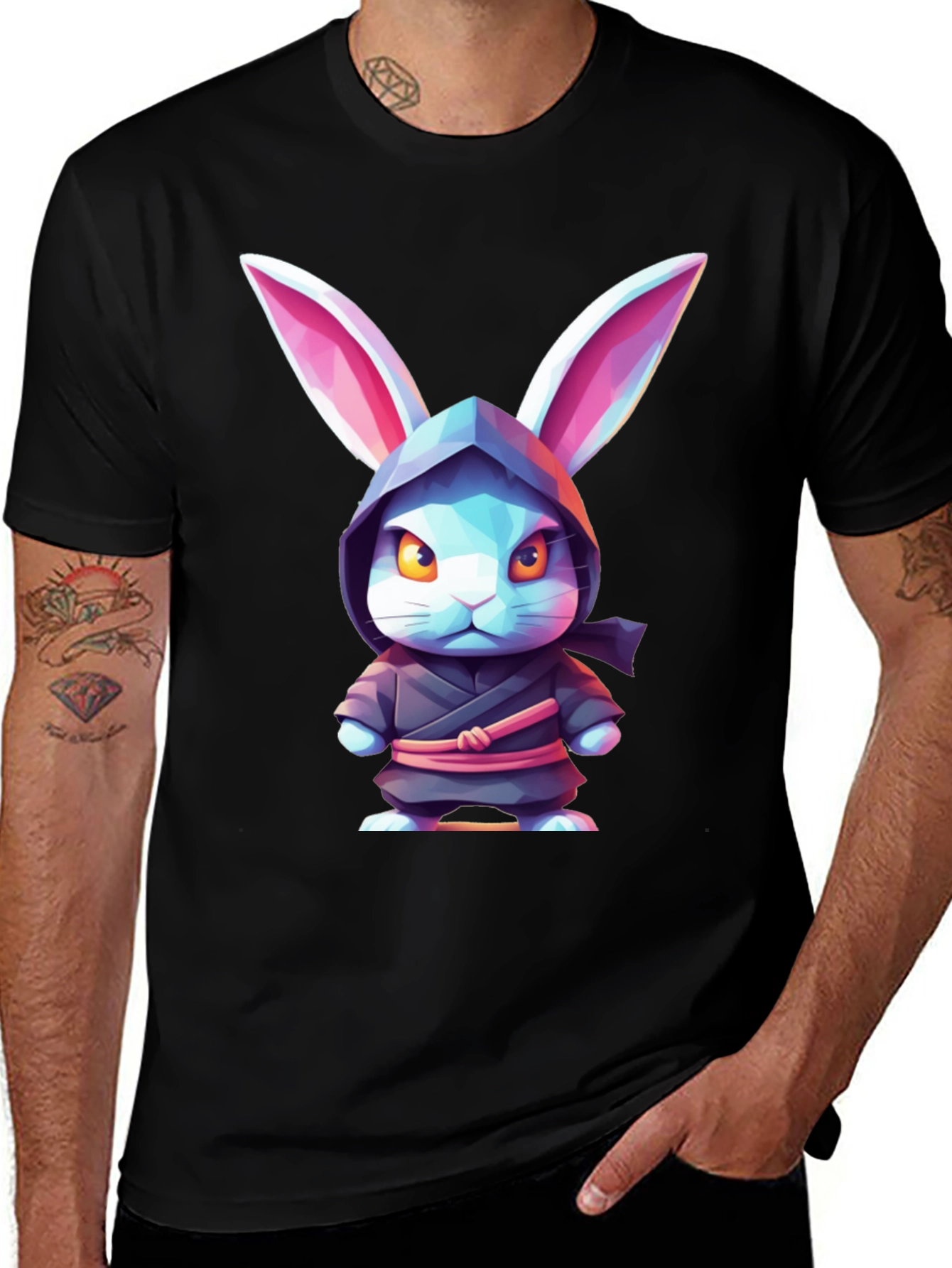 Variant 6 of Ninja Bunny Graphic Tee - Unisex