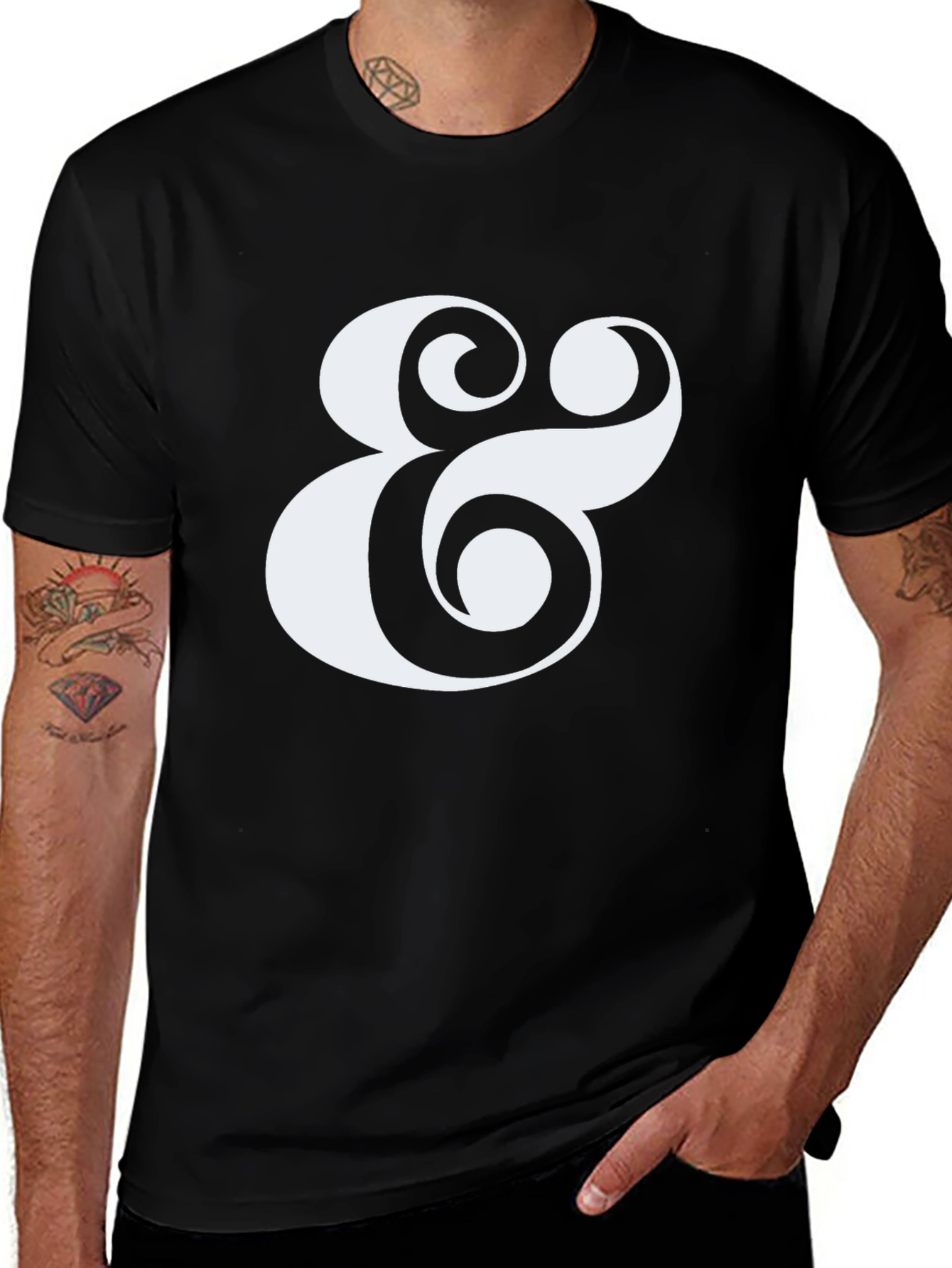 Variant 12 of Ampersand Graphic Tee - Black Cotton Blend