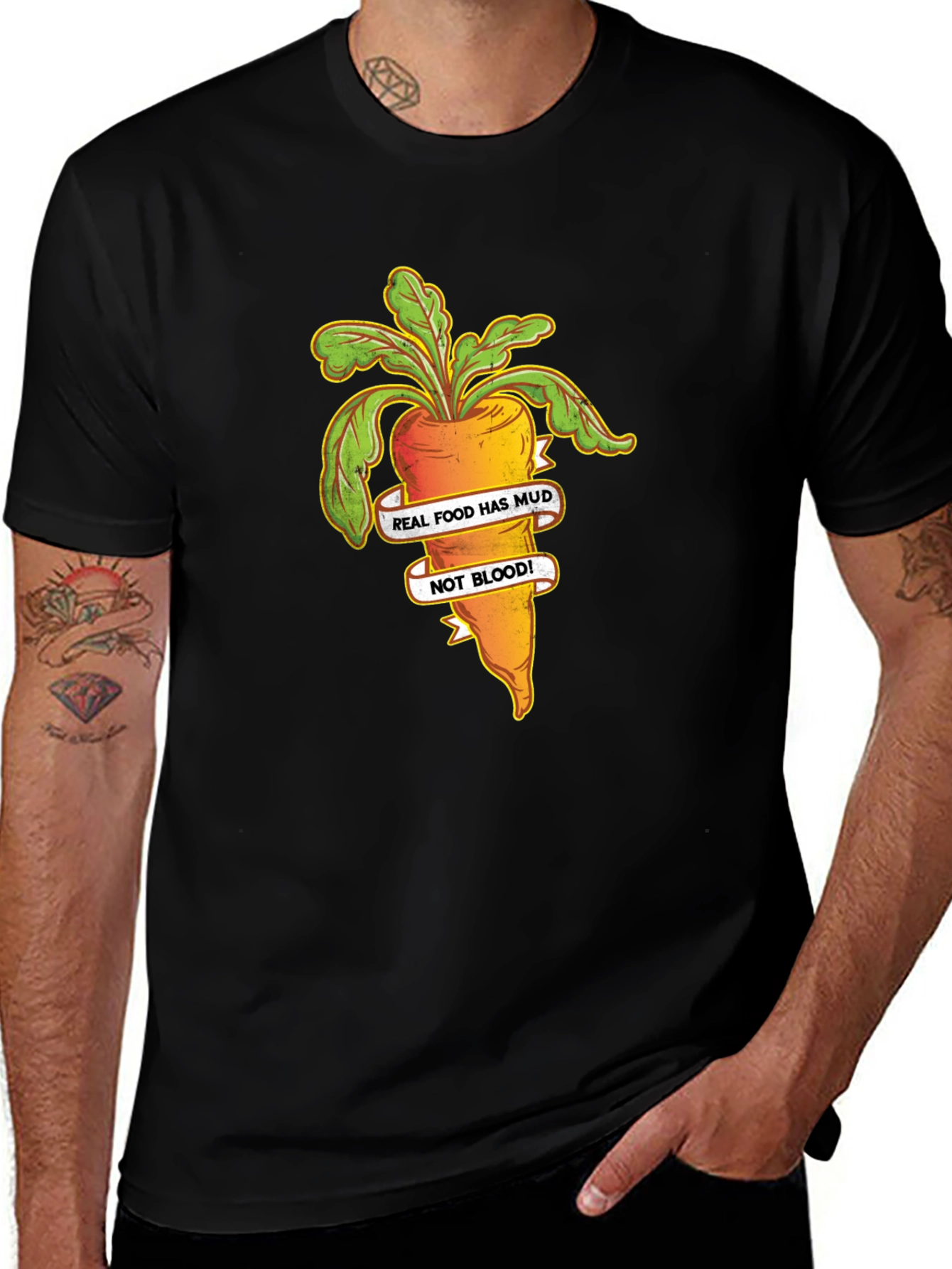 Real Food Has Mud T-Shirt - Vegan Carrot Tee