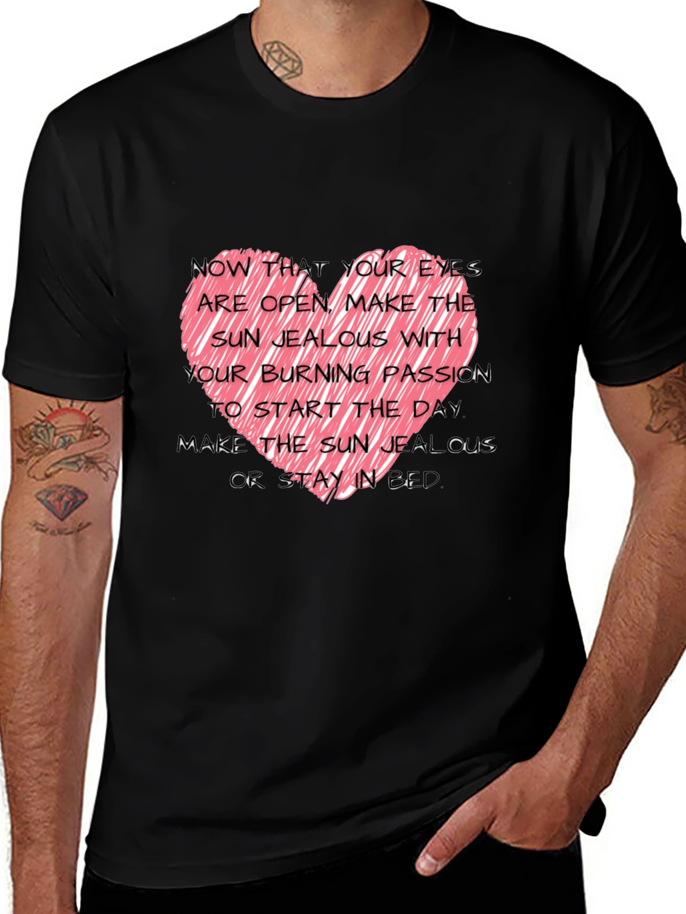 Variant 16 of Heart Graphic Black T-Shirt