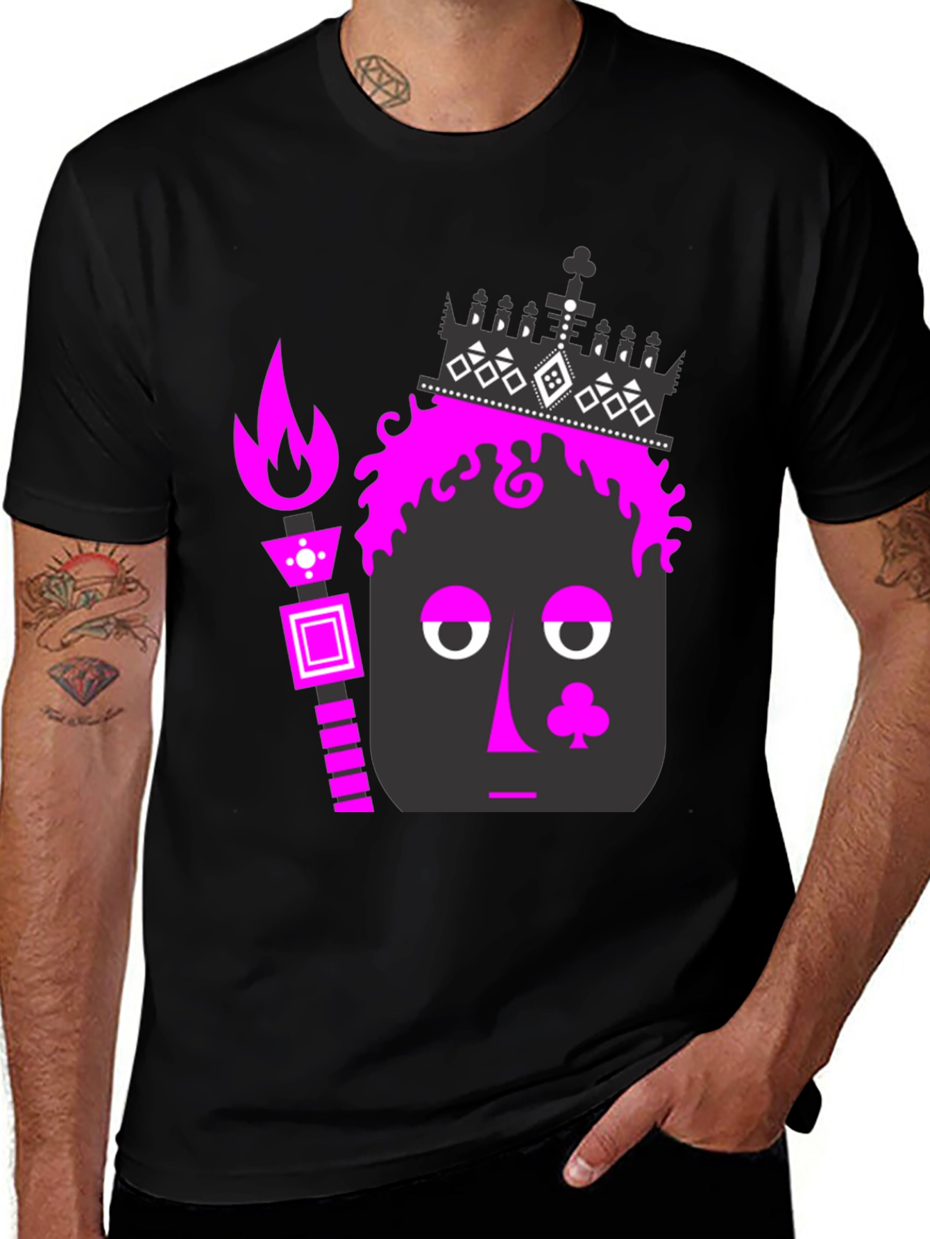 Variant 6 of Funky Card King Graphic Tee - Black