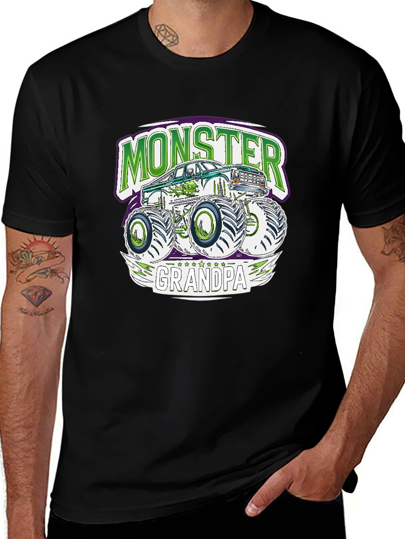 Variant 23 of Monster Grandpa Truck T-Shirt