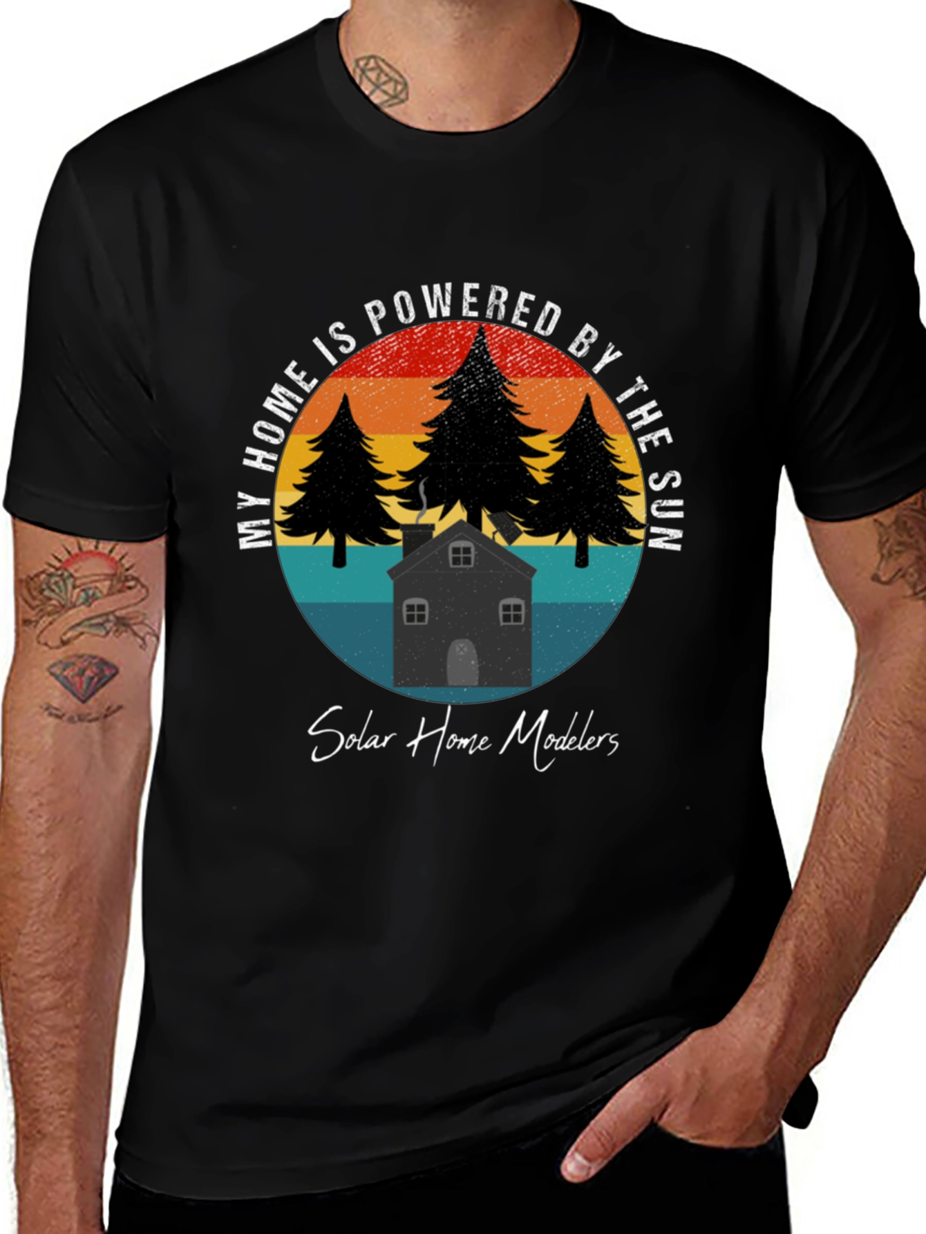Variant 25 of Solar Home Modelers T-Shirt: Powered by the Sun!