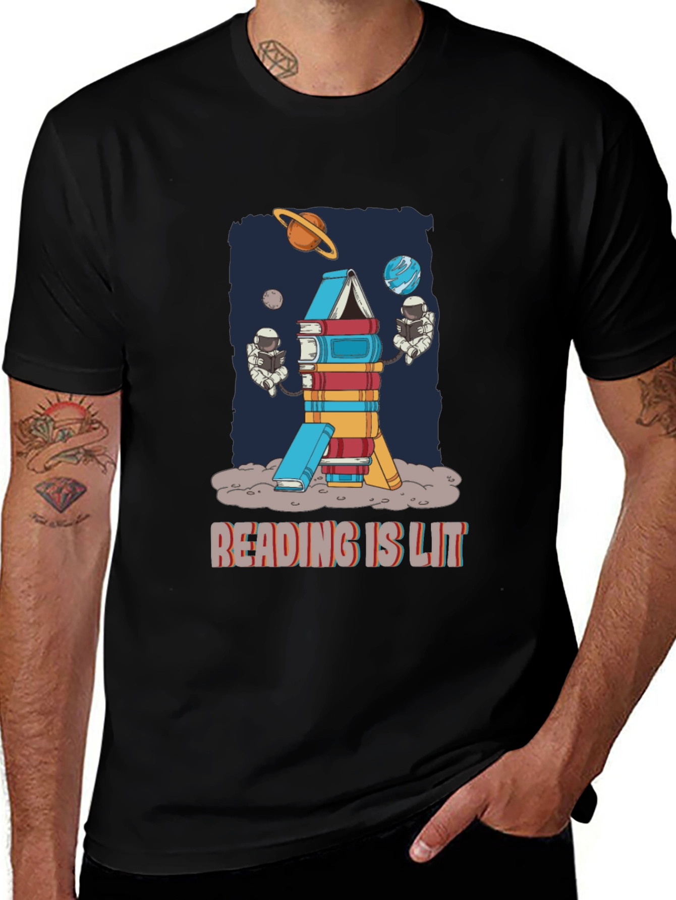 Variant 27 of Reading is Lit Space T-Shirt