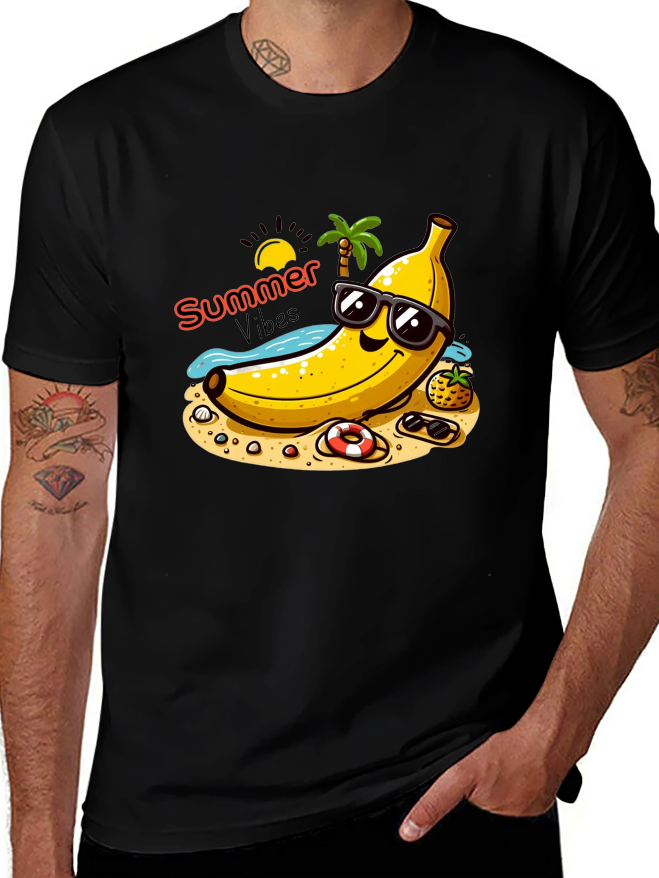 Summer Vibes Banana Graphic T-Shirt