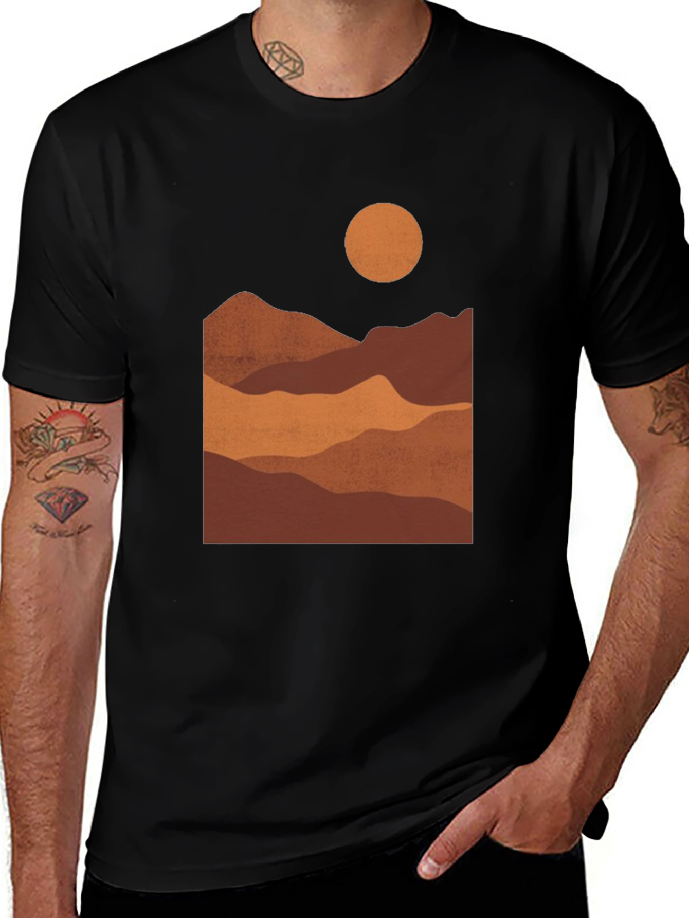 Variant 27 of Mountain Landscape Graphic Tee - Black