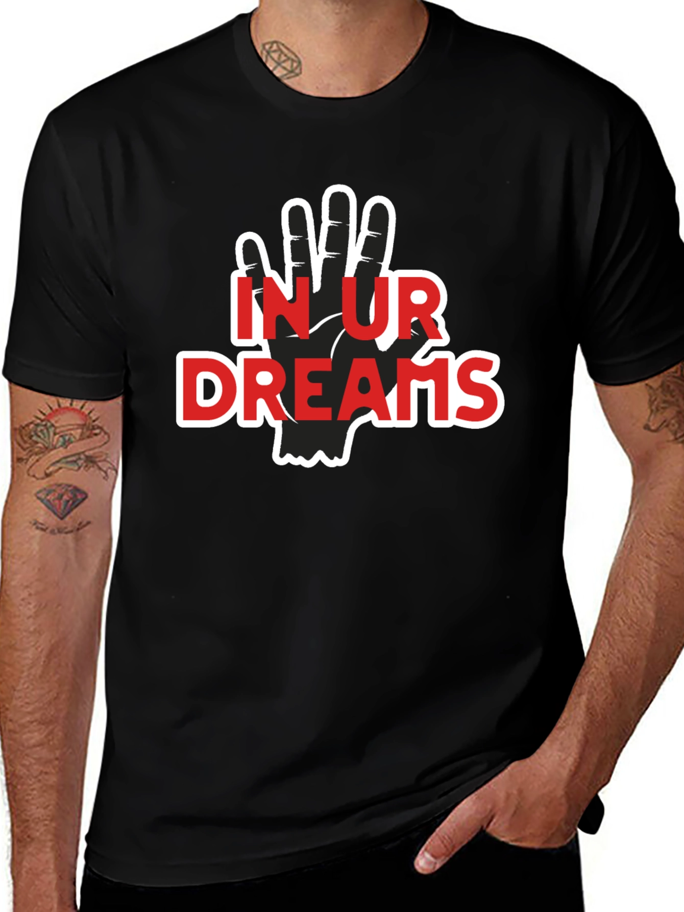 Variant 18 of In Ur Dreams T-Shirt Black Cotton Graphic Tee