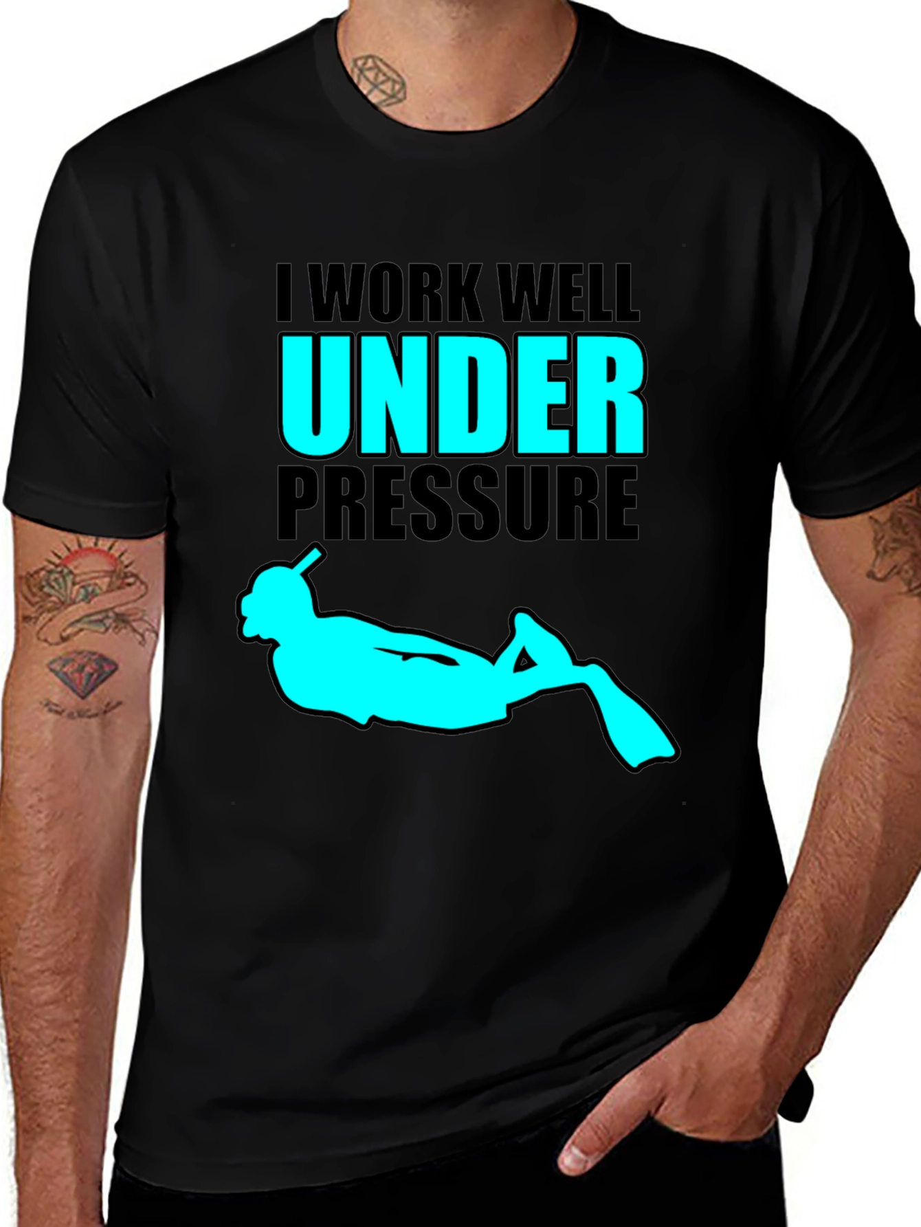 Variant 6 of I Work Well Under Pressure Scuba Diving T-Shirt