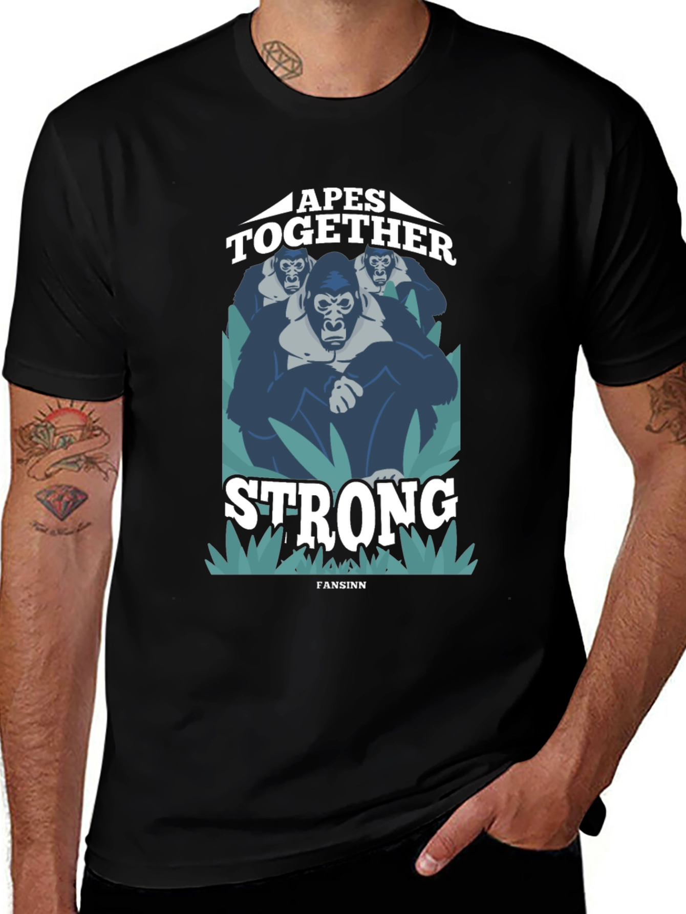 Variant 18 of Apes Together Strong Graphic Tee - Black