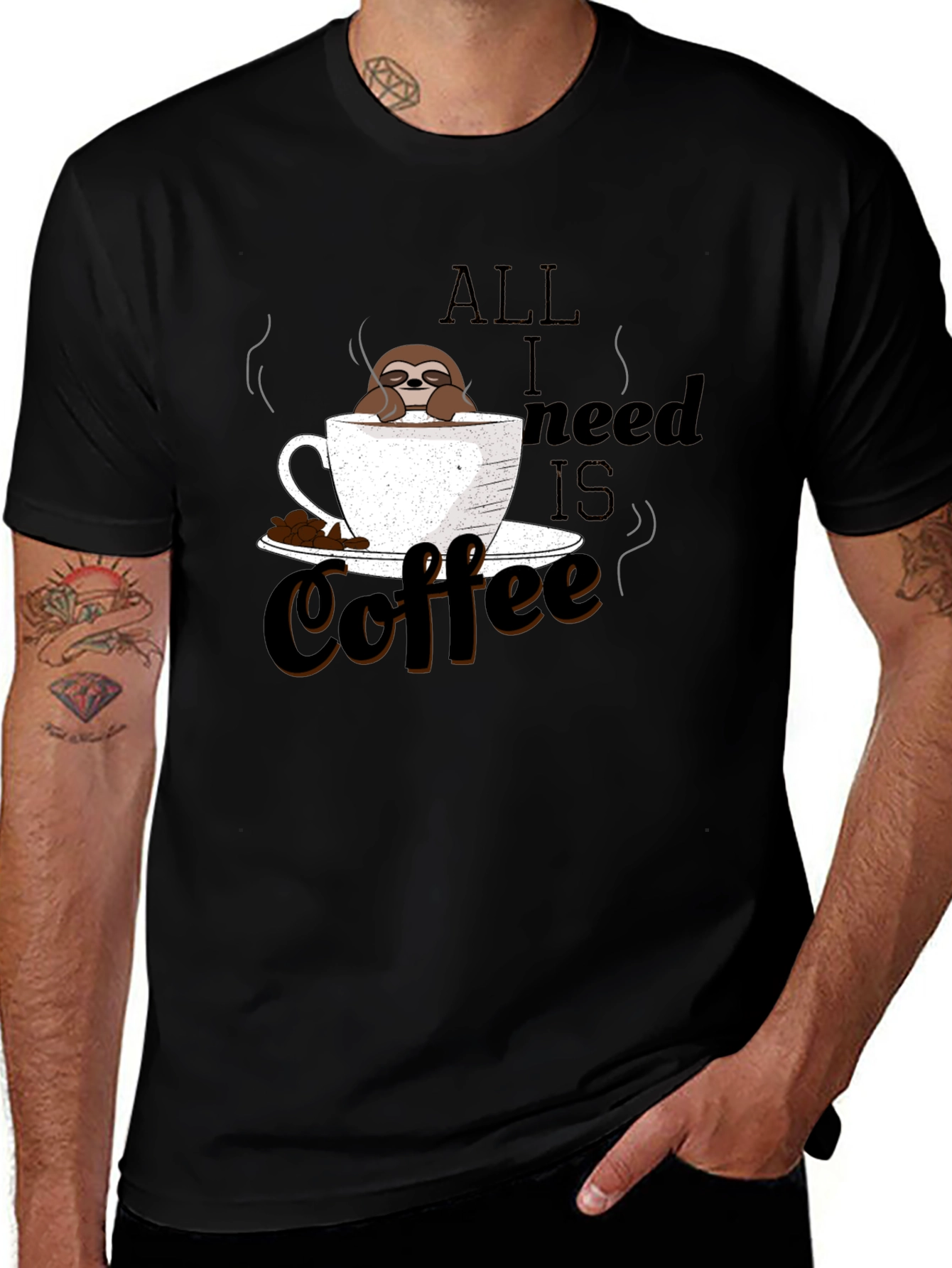 Variant 29 of Coffee Sloth Graphic Tee - Relaxed & Fun T-Shirt