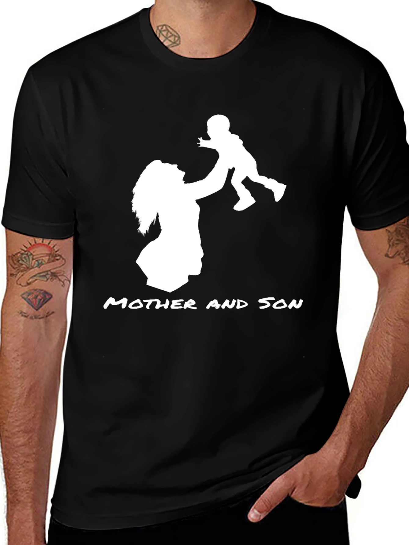 Variant 17 of Mother and Son Graphic Print Black T-Shirt