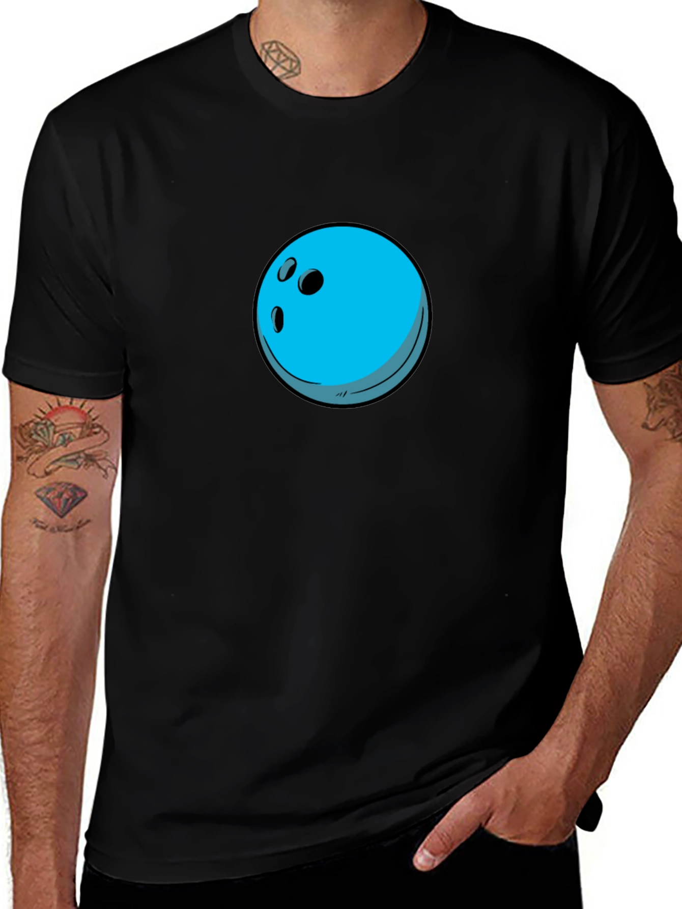 Variant 9 of Bowling Ball Graphic Tee - Black