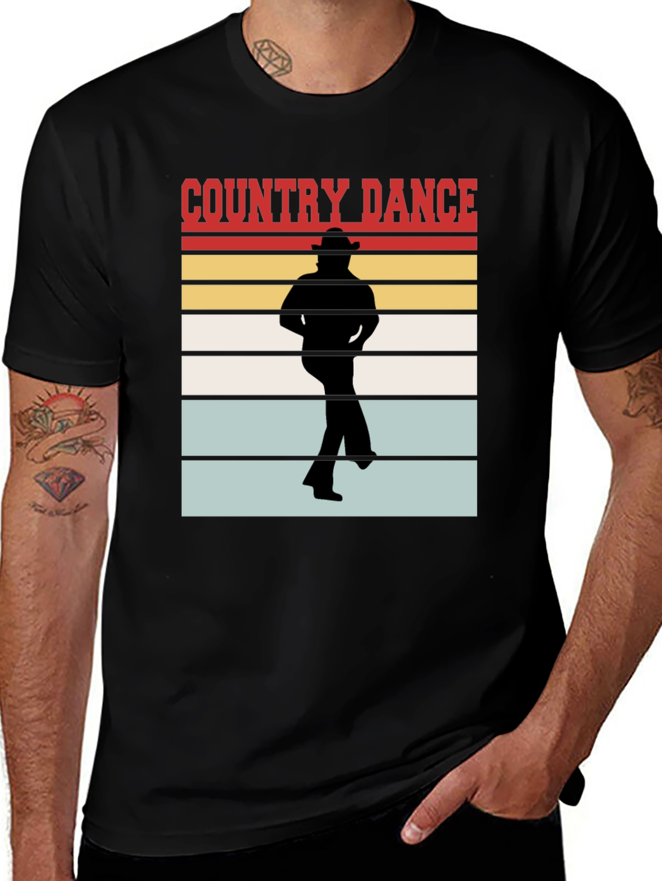 Country Dance Graphic T-Shirt - Western Style