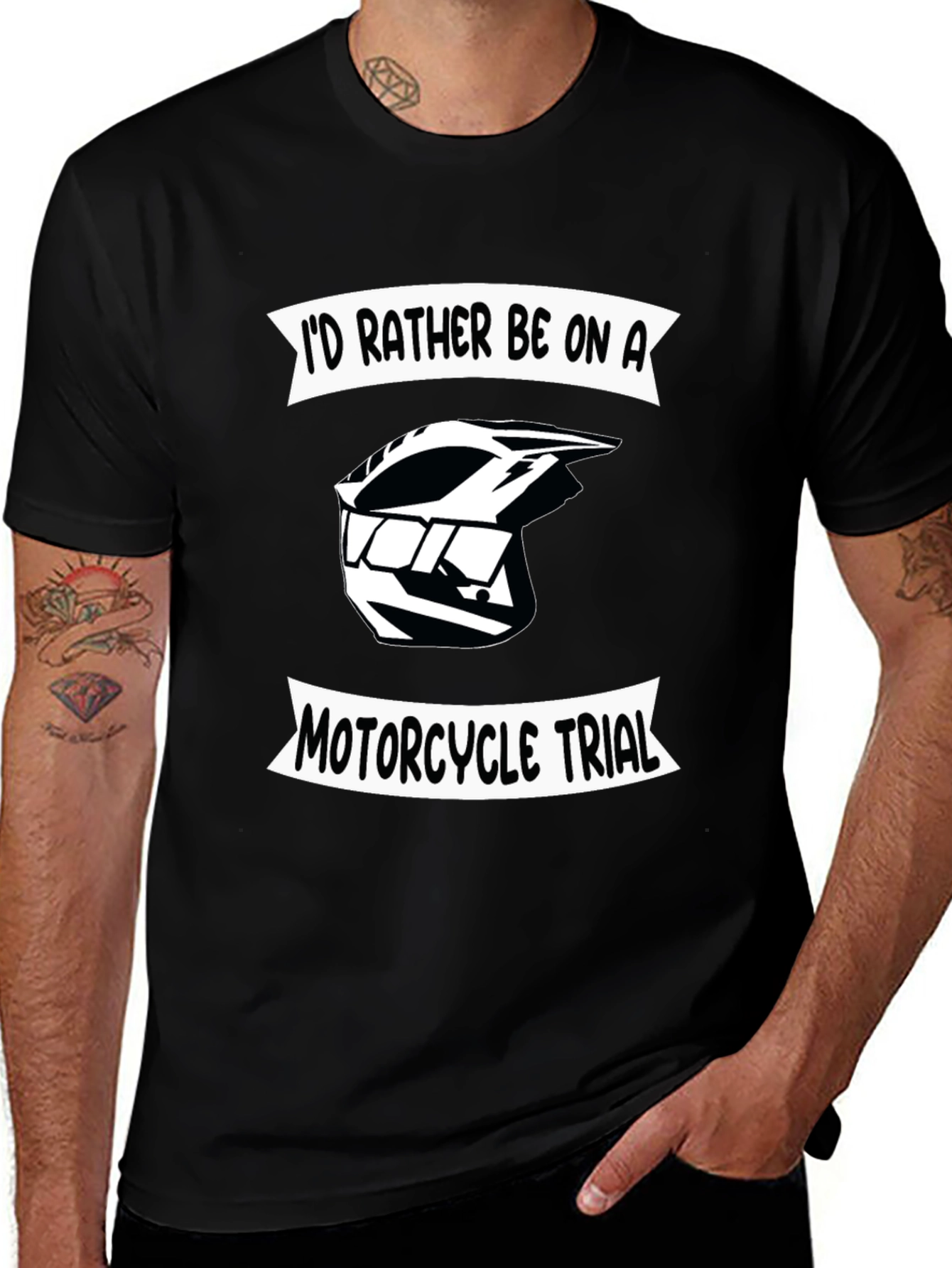 Variant 12 of Motorcycle Trial T-Shirt - "I'd Rather Be On a"